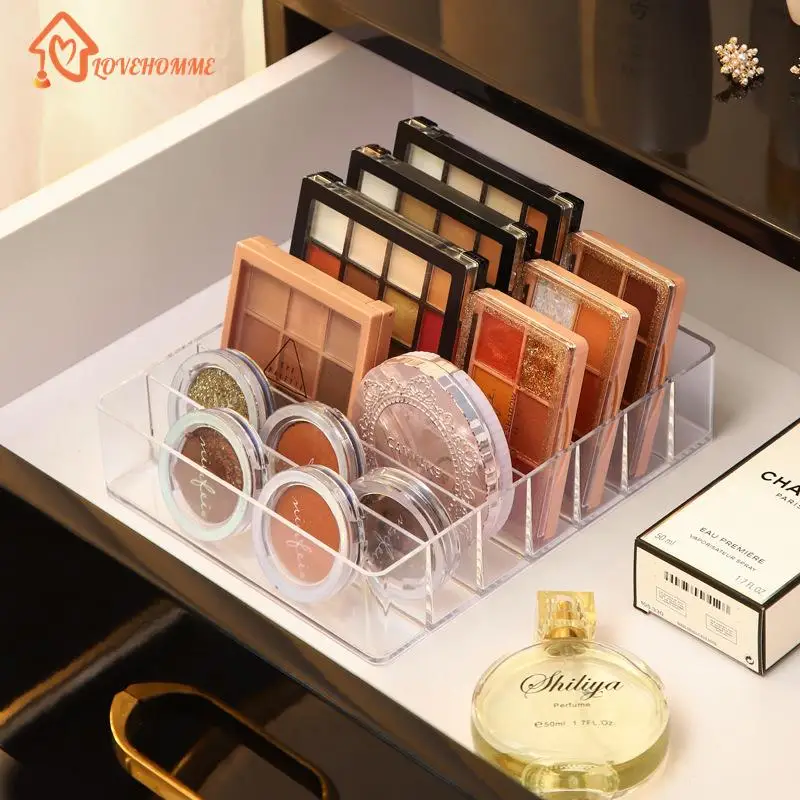 7 Grid Storage Box Clear Plastic Makeup Cosmetic Stand Holder Makeup Lipstick Eyeshadow Palette Storage Organizer