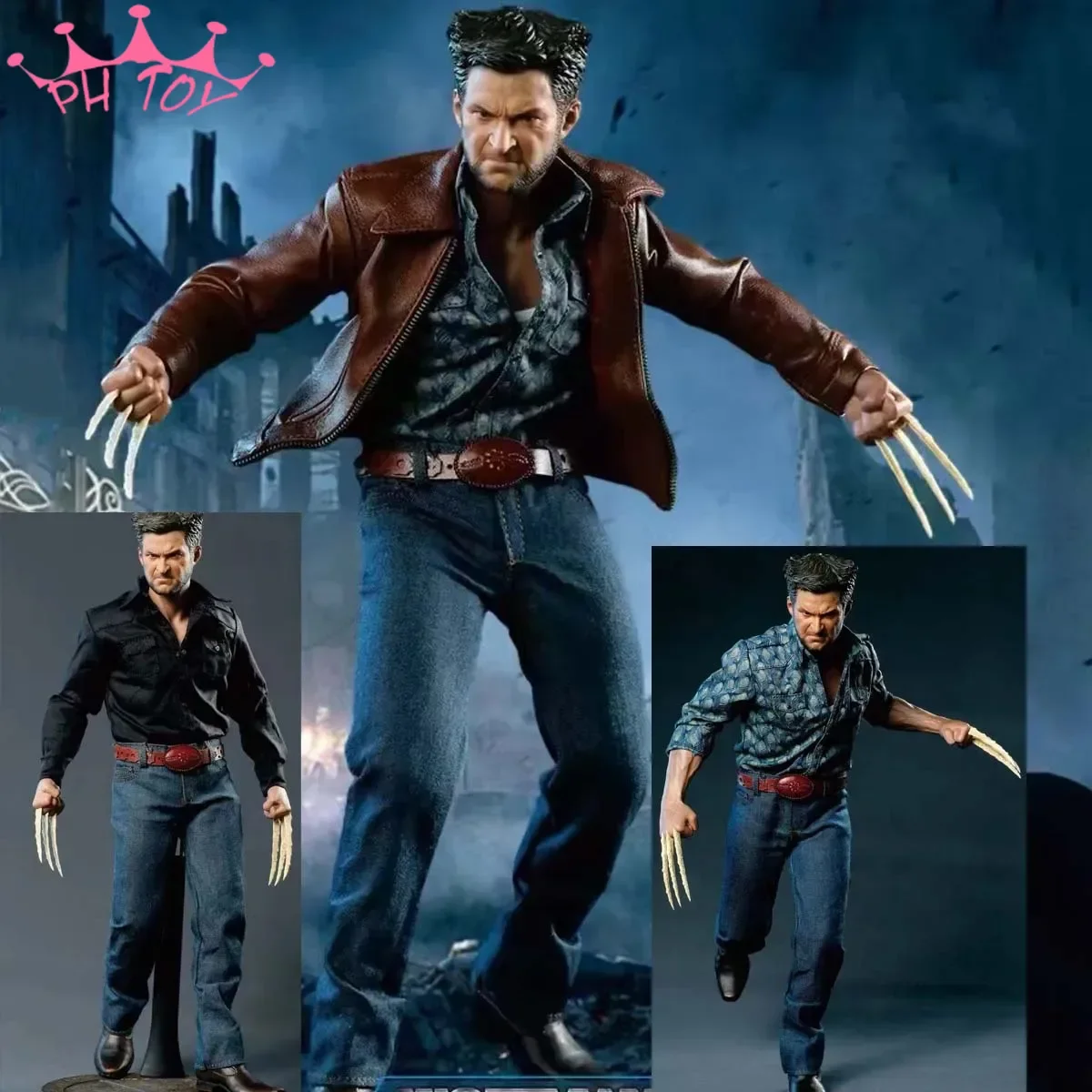 Zapatos de soldado masculino a escala 1/6, camisa, chaqueta de cuero, pantalones, accesorios de garra, modelo de cuerpo de figura de acción de 12 pulgadas