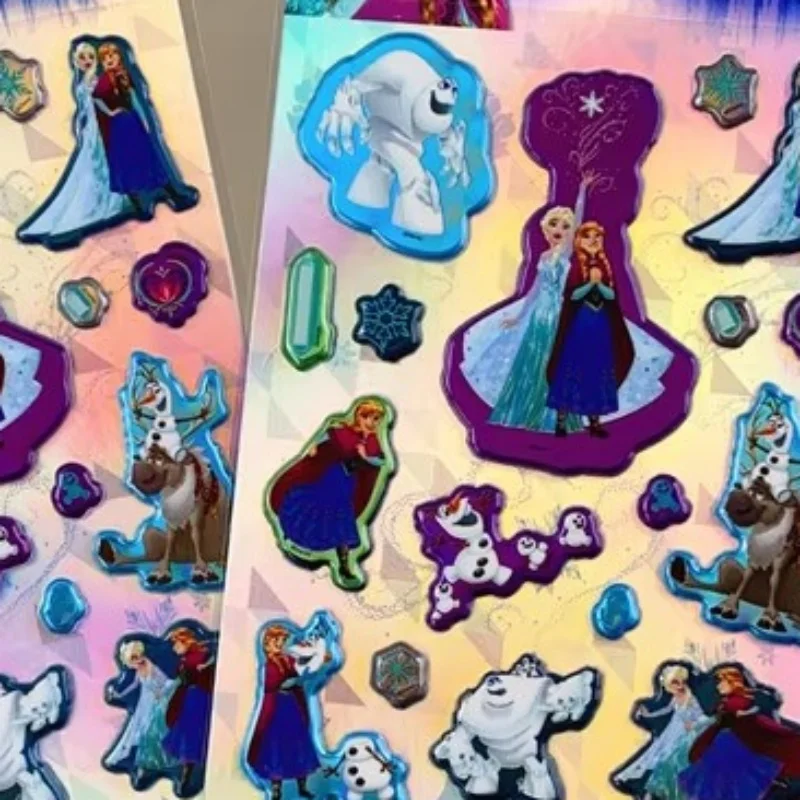 Disney Frozen Elsa Anna Olaf Metal Three-Dimensional Bubble Sticker Diy Phone Case Computer Water Cup Camera Girl Christmas Gift