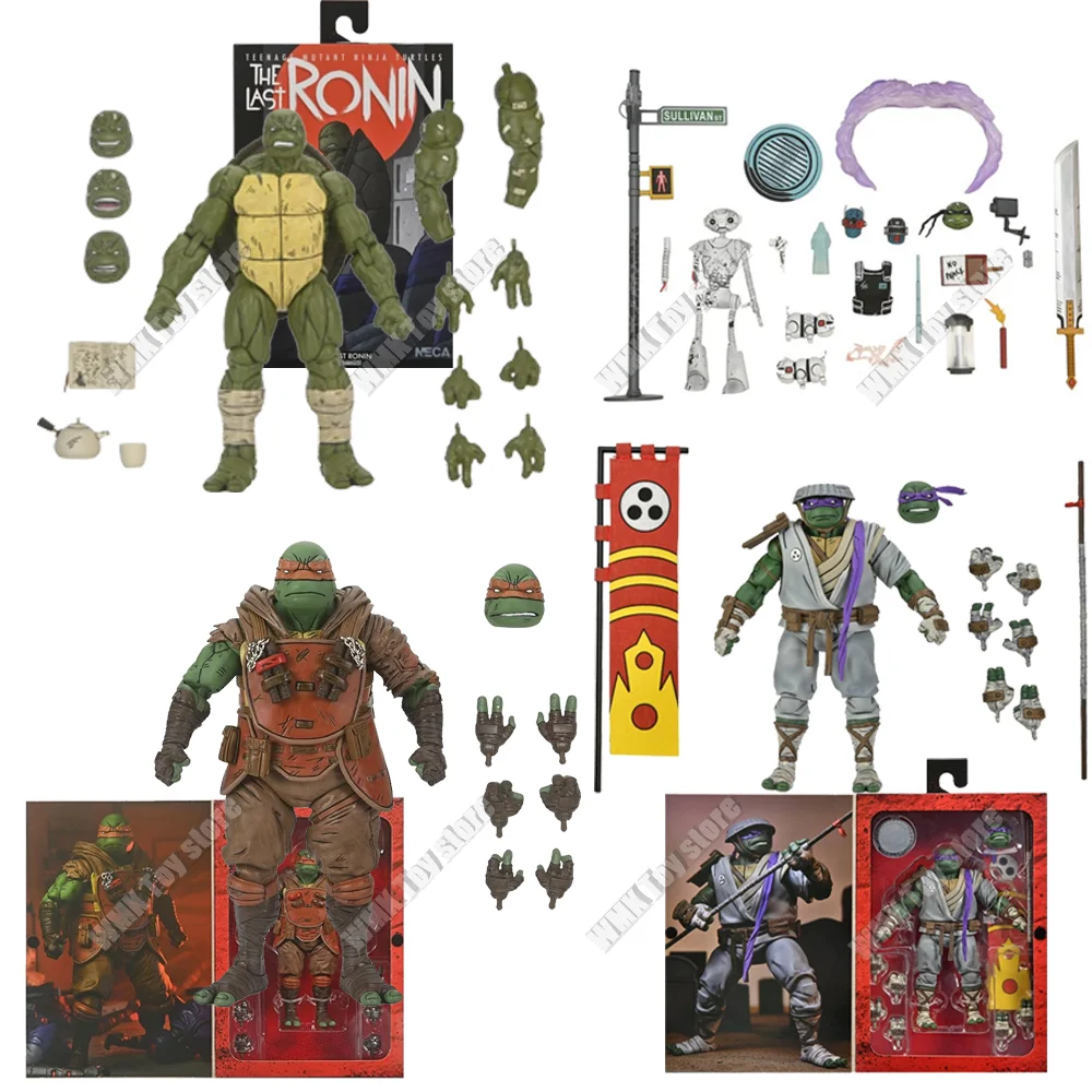 NECA 54434 54373 54344 54435 The Last Ronin Action Figures Raphael Leonardo Ultimate Flashback Michelangelo Figure Model toys