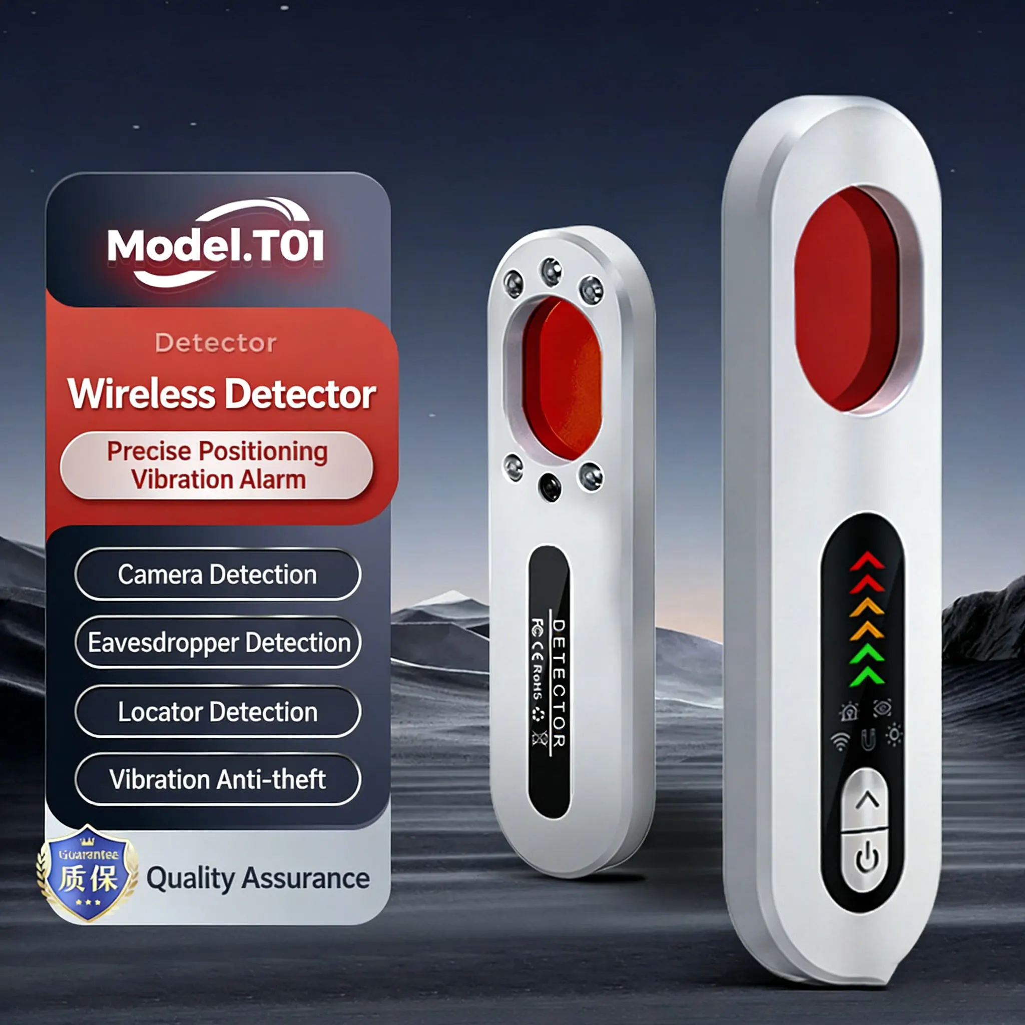 

Camera Detector, Rf Wireless Signal Scanner, Camera Detector For Security Protection, GPS Tracking Detector & Siren