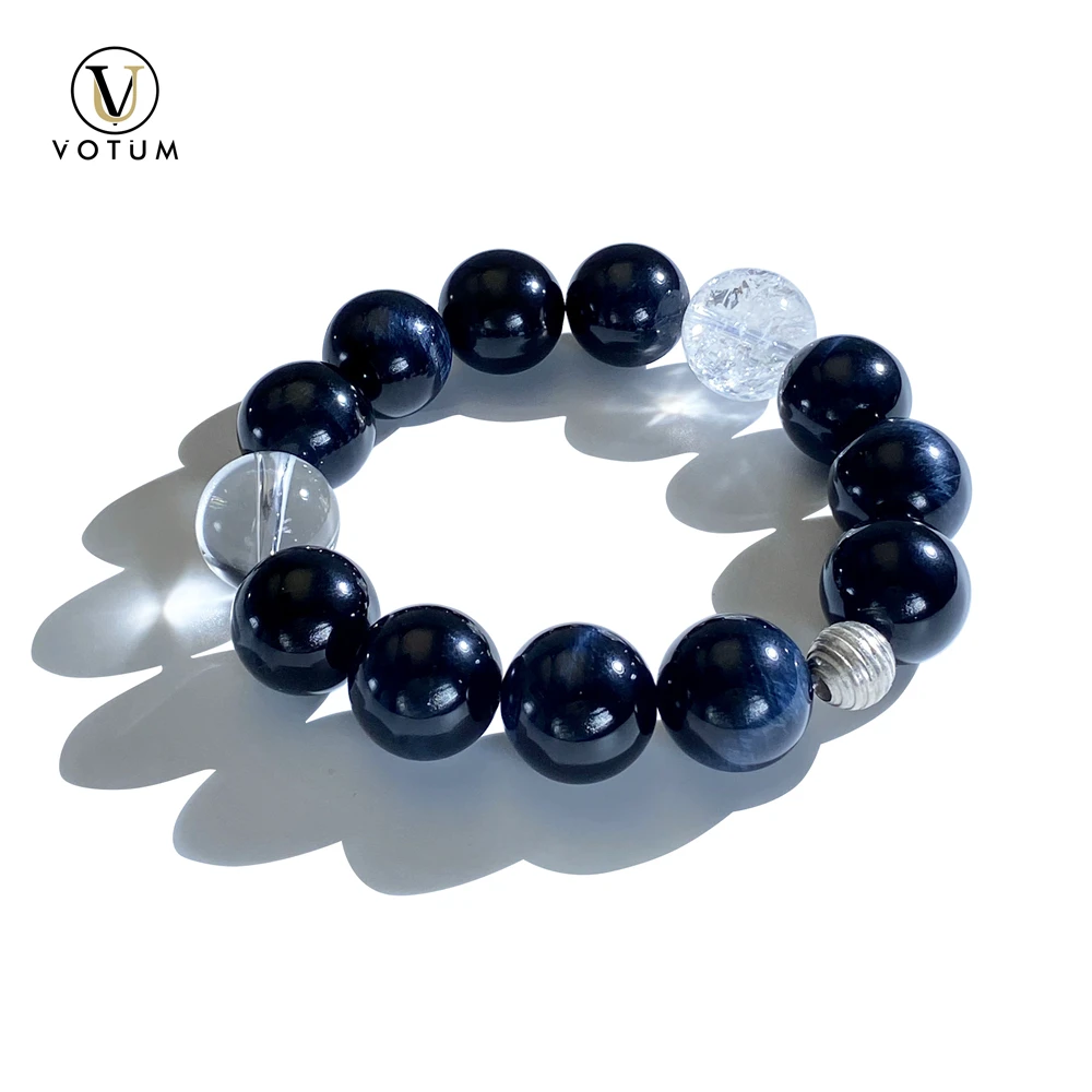 

Votum натуральный синий тигровый глаз браслет из бисера для мужчин и женщин настоящий кристалл целебный камень индивидуальный подарок 925 серебряные бусины ювелирные изделия