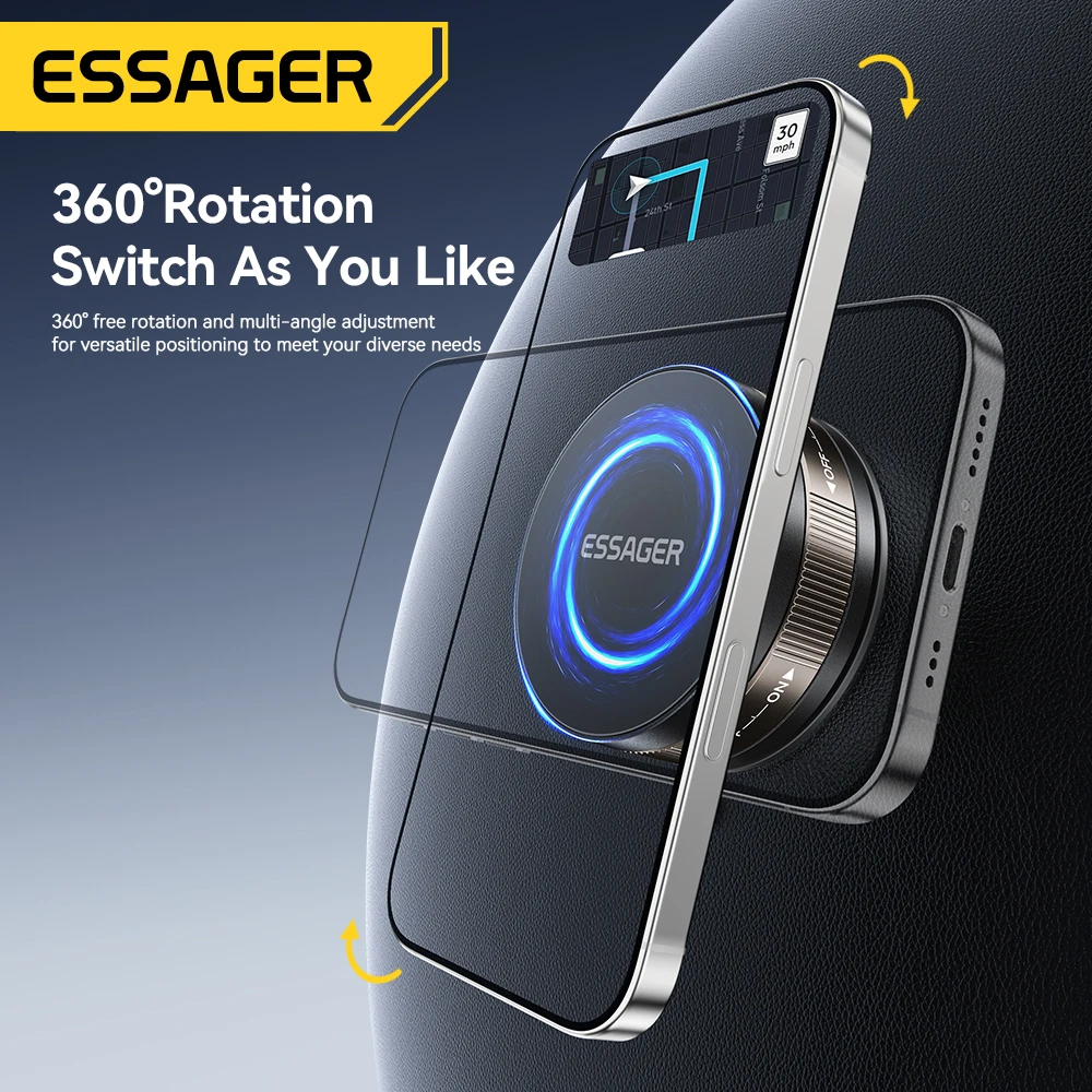 Essager 자석 자동차 마운트 휴대폰 홀더 진공 흡착 360 °   아이폰 16 15 14 13 12용 회전 강력한 흡입 브래킷