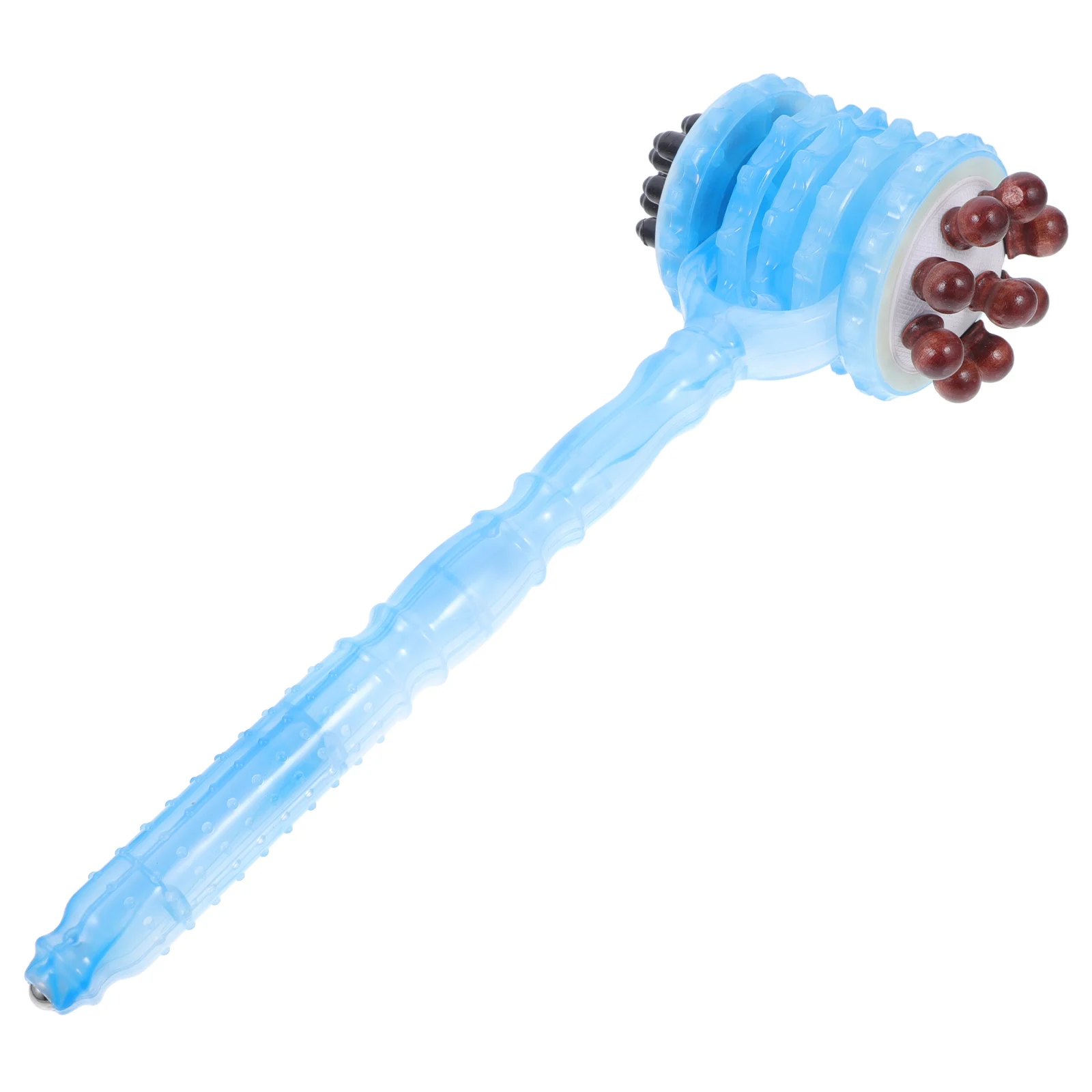 

Massage Hammer Blue Shoulder Leg Massager Wood Handheld Lymphatic Tool Elderly Gift Full Body Relaxation Stick Manual