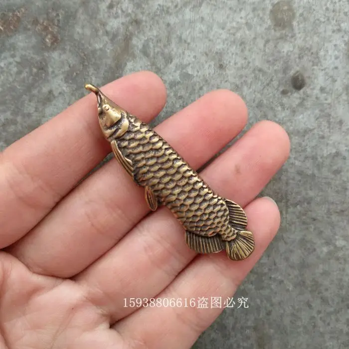 Antique Bronze Ware  Collection Ancient Brass Solid Copper Fish Pendant Pendant with Surplus Old Goods and Objects Year by Year