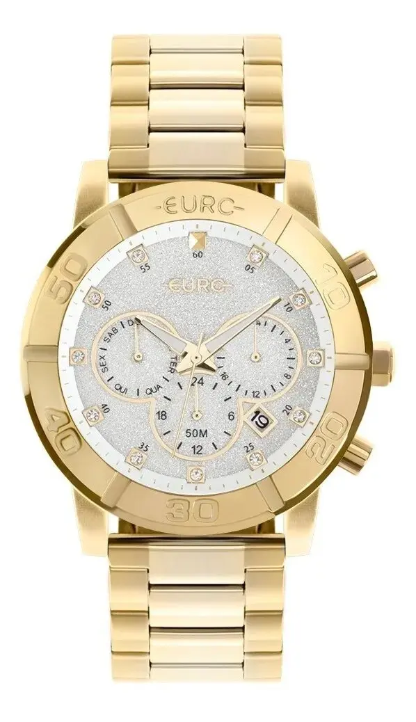 Women's Large Euro Original Multifunctional Golden Watch Calendar