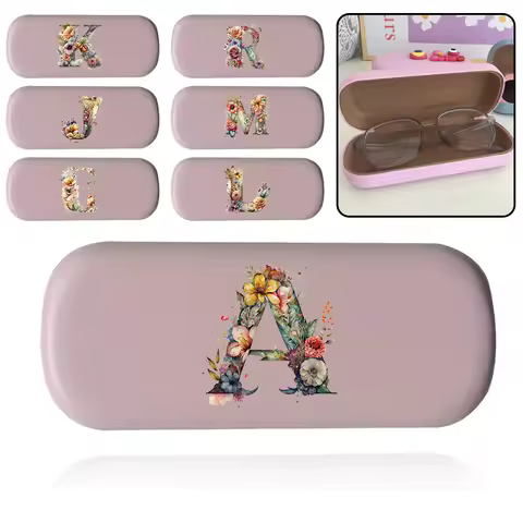 Glasses Protect Case Myopia Glasses Organizer Box Outdoor Women Carry It With You Sunglasses Storage Box Floral Letter Pattern