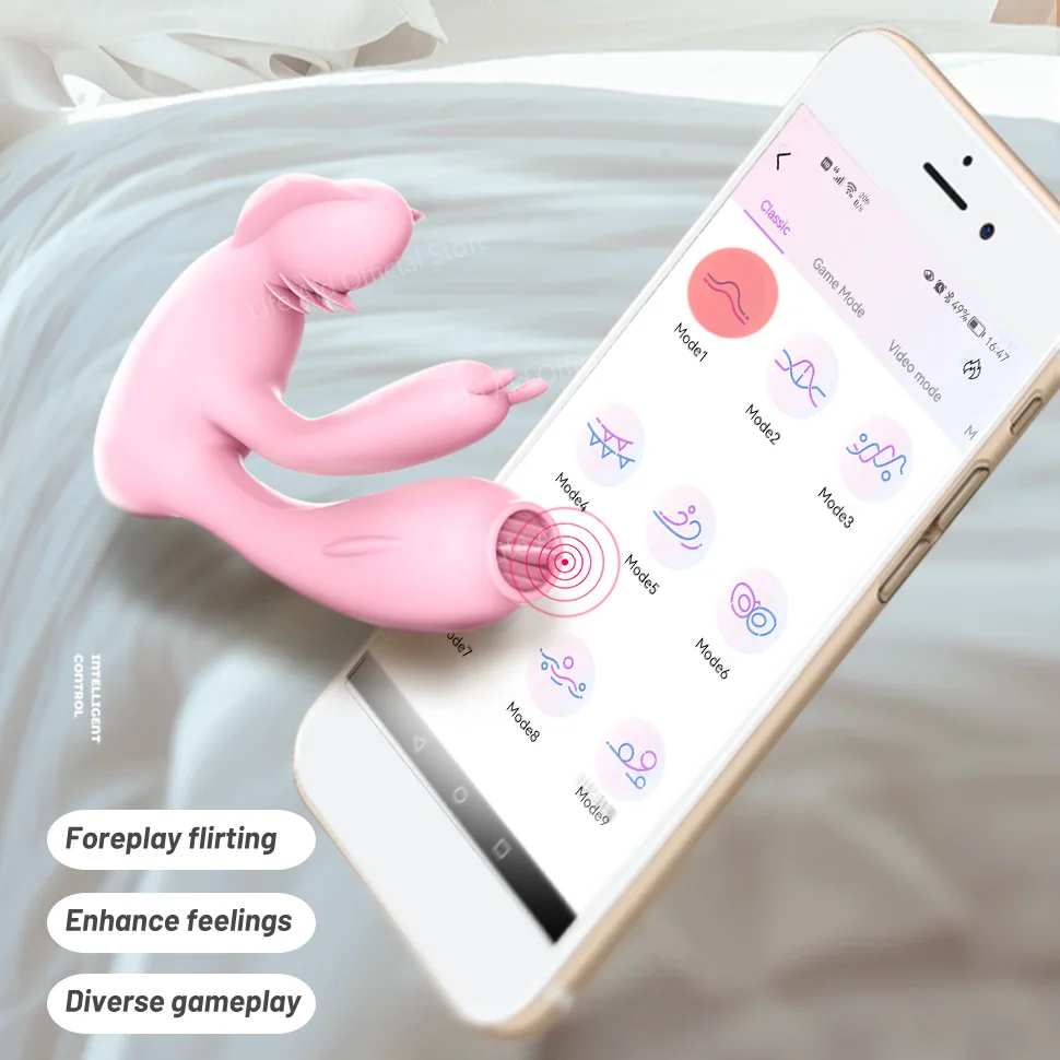 بلوتوث اللاسلكية APP التحكم عن بعد دسار هزاز للنساء البظر تحفيز سراويل ارتداء تهتز الاستمناء الجنس لعب الكبار #4
