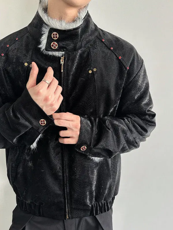 

Новая мужская утепленная кожаная куртка 2025 года с флисовой подкладкой, зимняя теплая куртка в стиле панк с полной меховой подкладкой, модная осенне-зимняя верхняя одежда