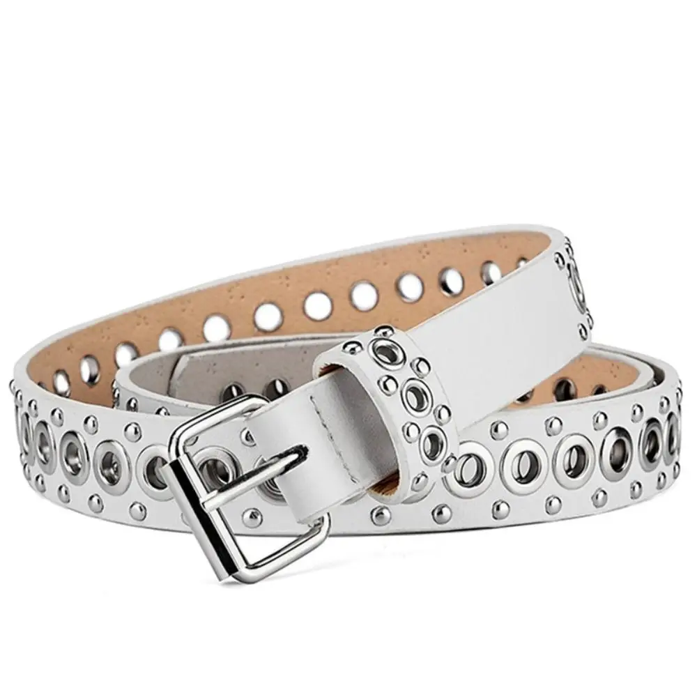 

Classic Adjustable PU Leather Belt Thin Y2K Rivet Waistband Waist Strap Hip Hop Waist Belt Trousers