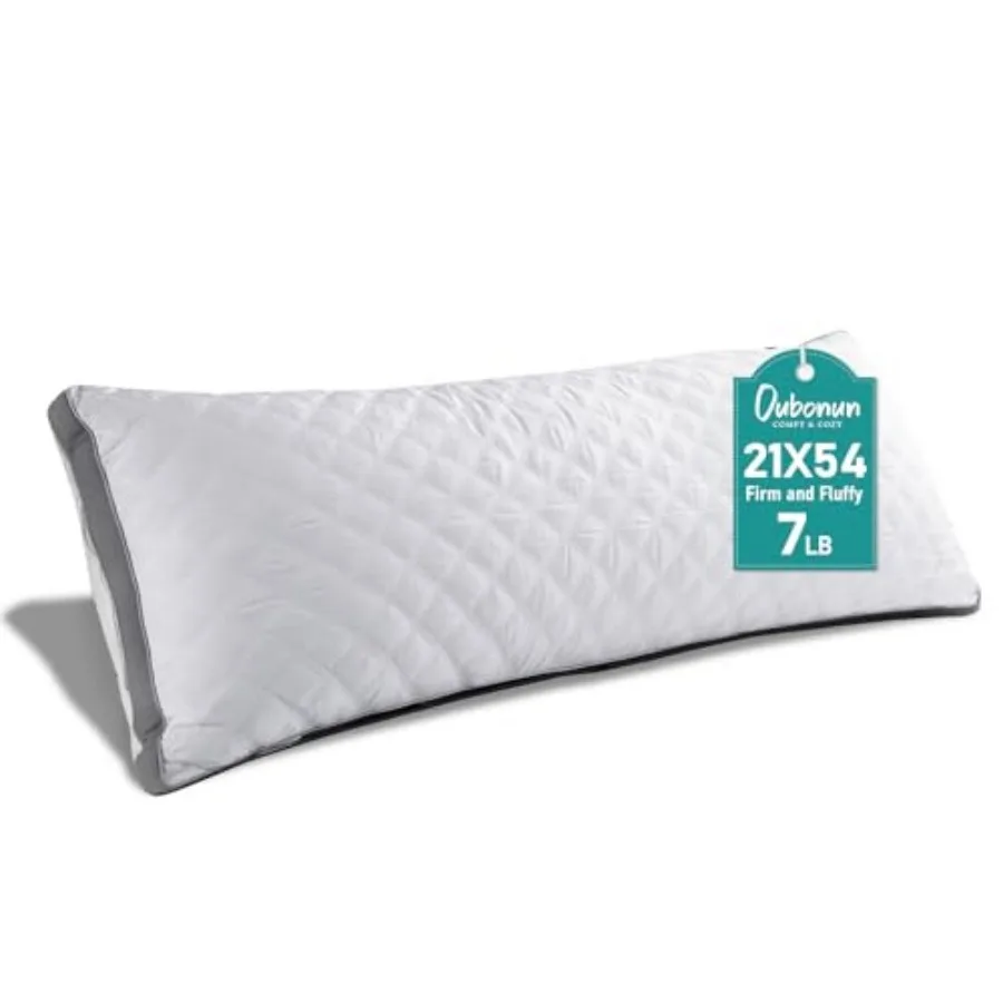 

Premium Adjustable Loft Quilted Body Pillows - Firm and Fluffy - Quality Plush - Down Alternative - Head Support Pillow - 21"x5