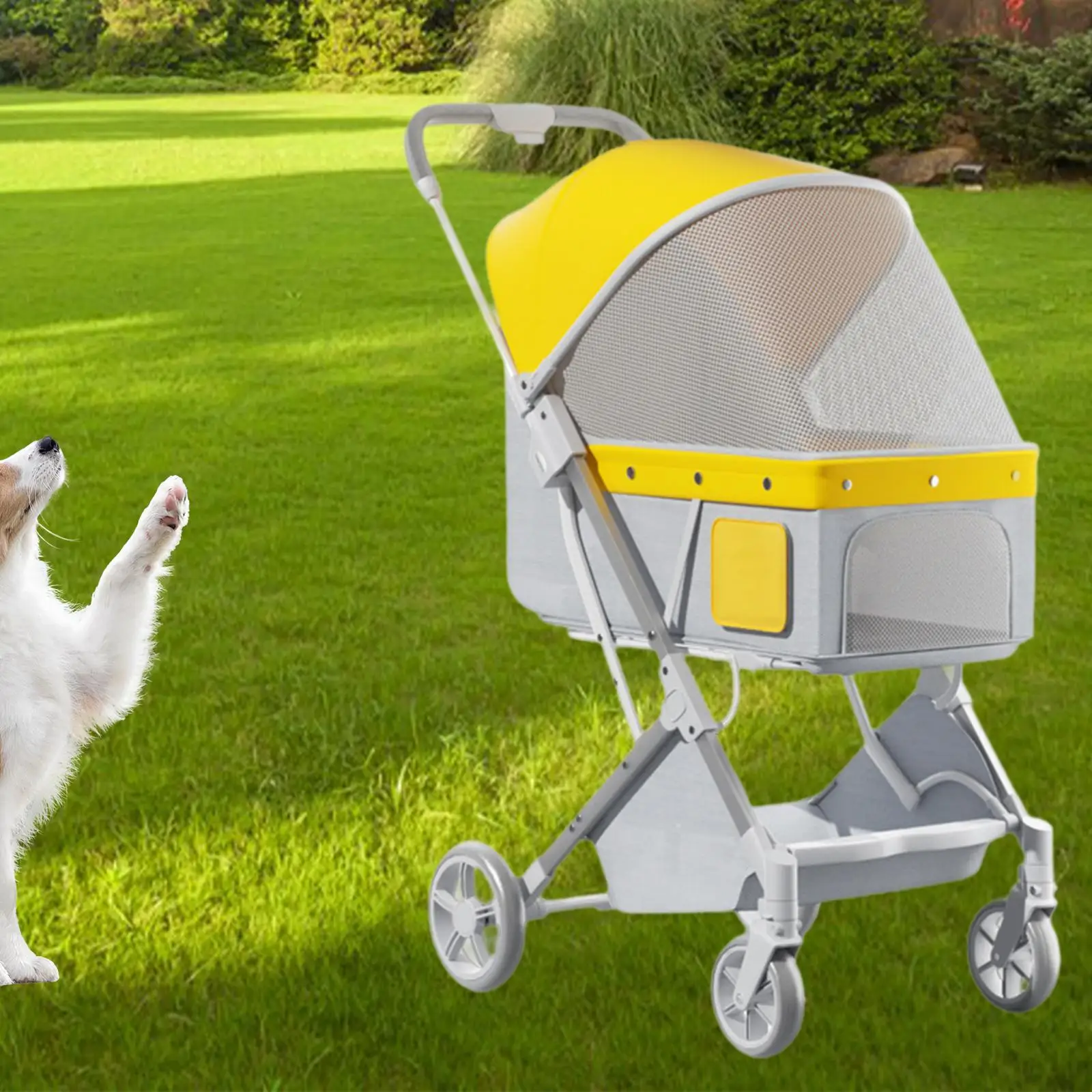 

Pet Stroller Pet Travel Carrier Dog Cat Pushchair for Small Pet Dogs Cats