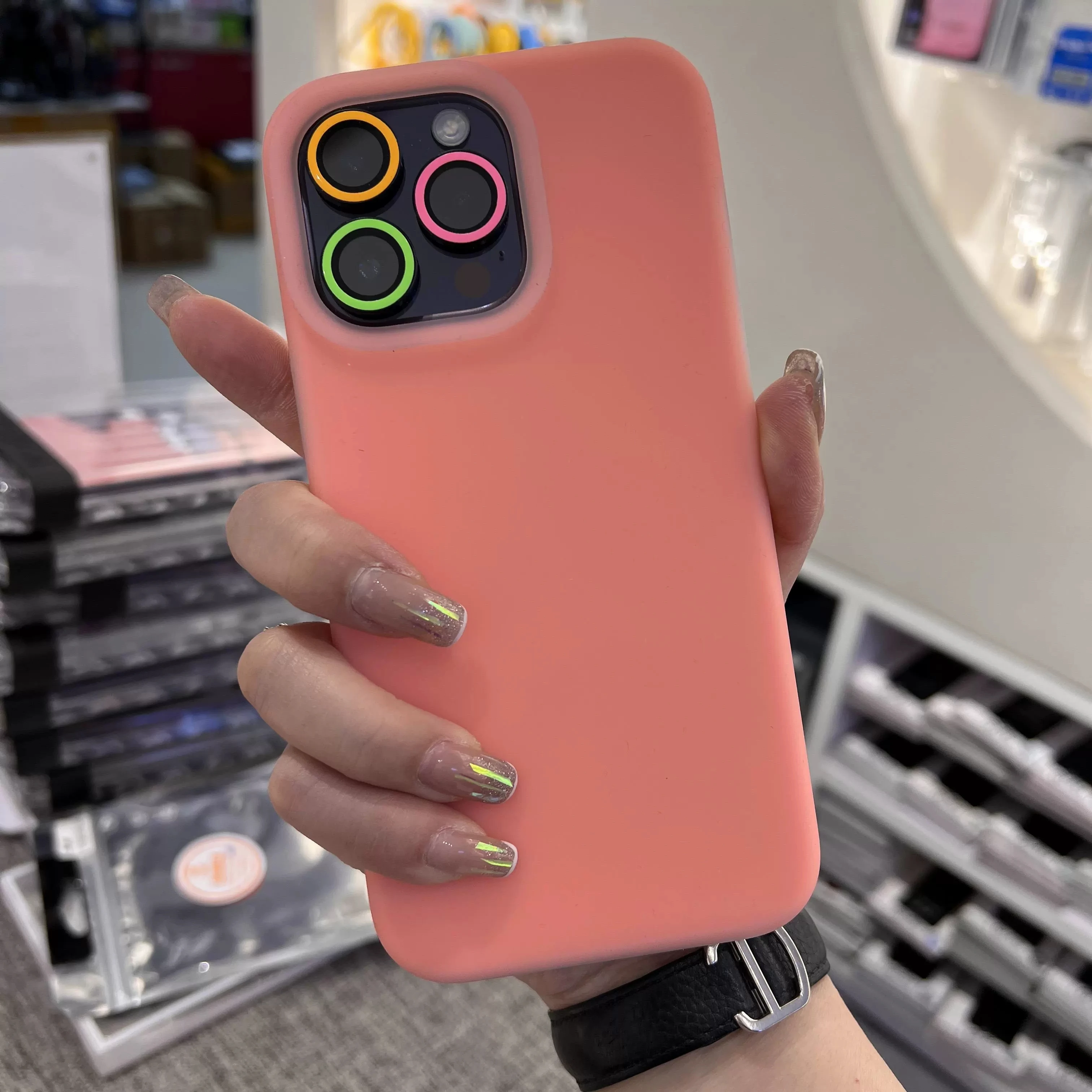 2-3Pcs Luminous Camera Protector Lens Film For IPhone 16 12 13 14 15 Pro Max 15 Plus 13 12 Mini Lens Ring Glass Glowing Cap