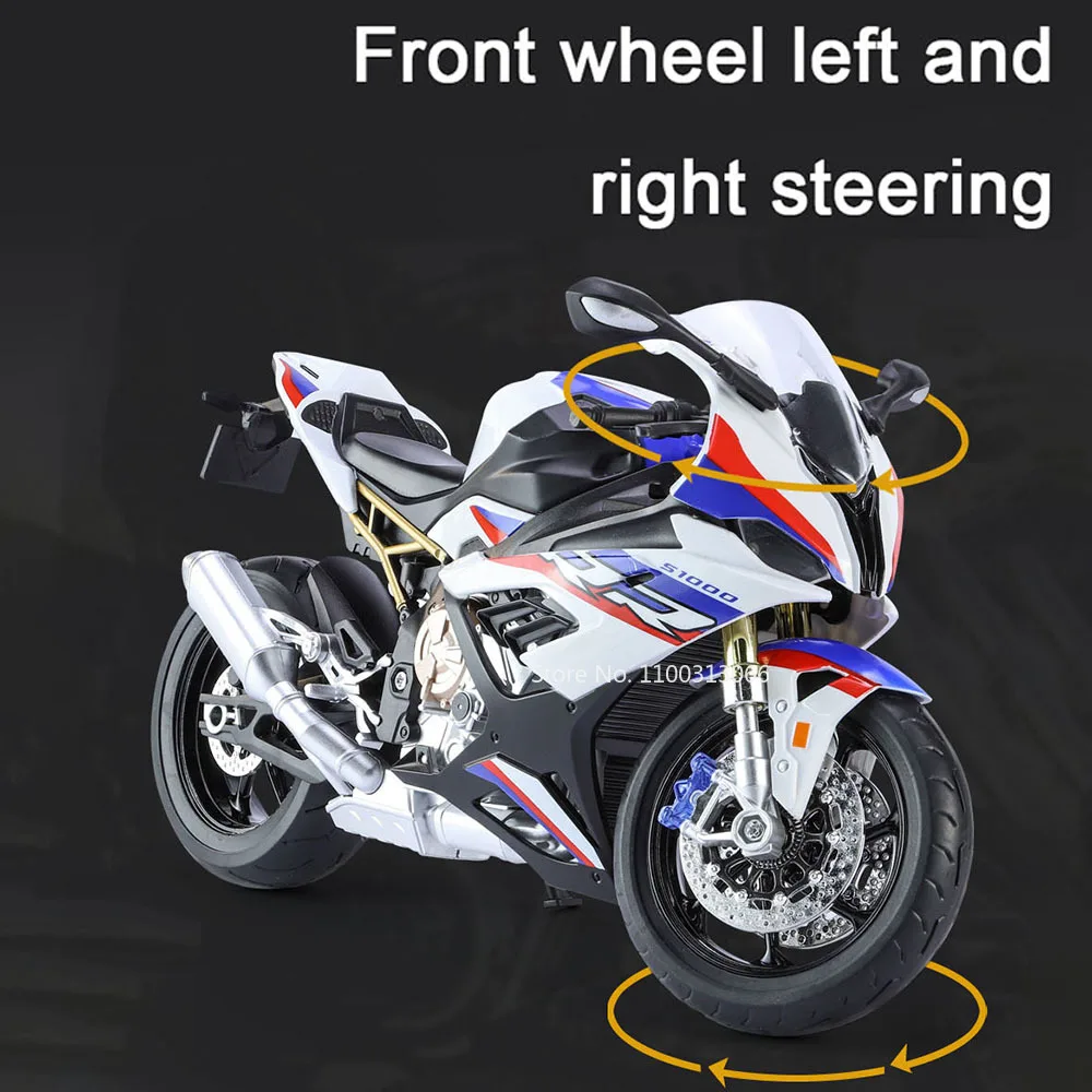 1:9 Scale S1000 Alloy Motorcycle Toy High Simulation Diecast Model Off Road Autocycle Toys Car for Children Gifts Collection