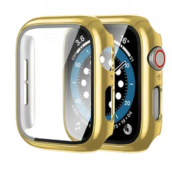Glass+Case For Apple Watch cover series 9-8 7 6 5 4 3 se 44mm 40-42-38-41mm 45mm Bumper Screen Protector apple watch Accessories