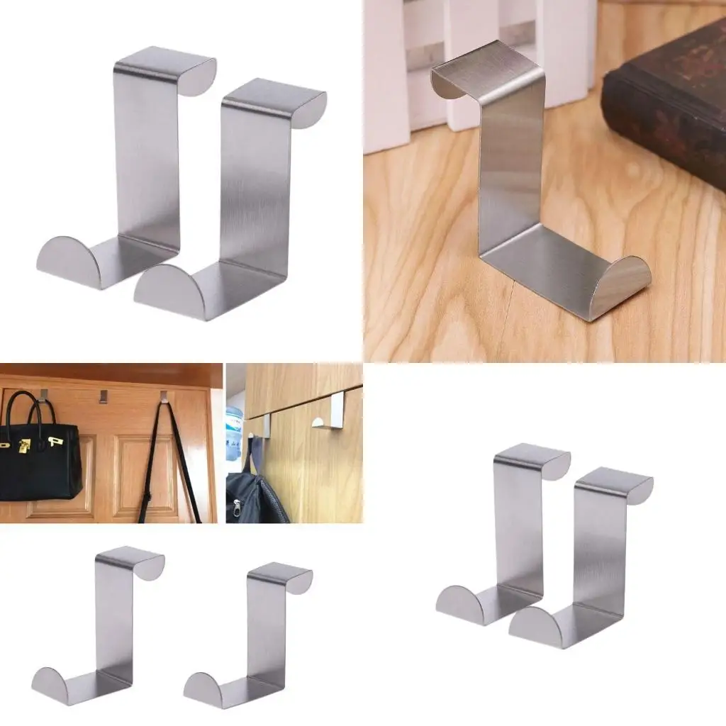 

Stainless Steel Over Door Hook Kitchen Cupboard Drawer Cabinet Clothes Holder Or high quality