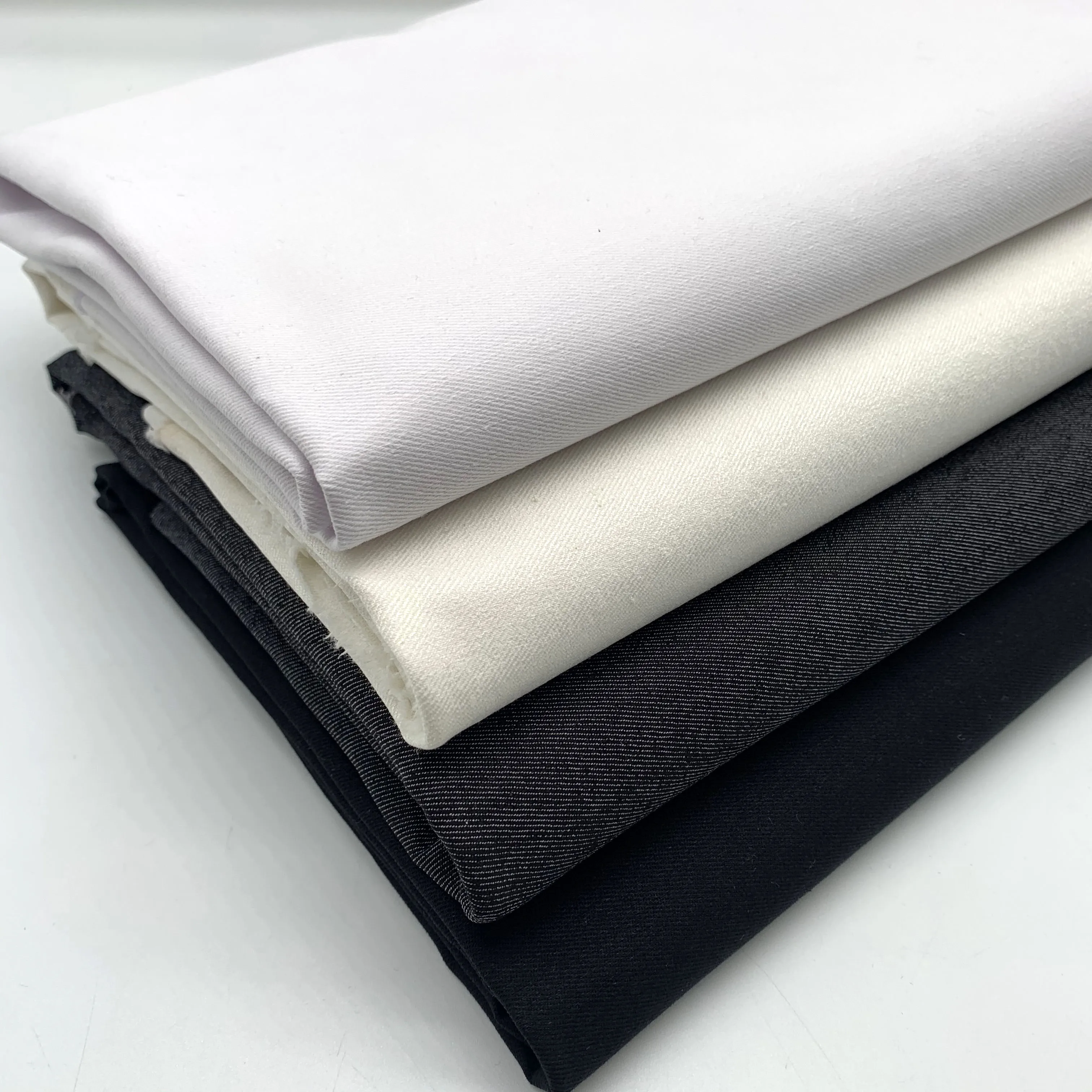 

200D Soft Stretch Denim Fabric Cotton Spandex By The Meter for Jeans Clothing Dress Bags Sewing Breathable Cloth Black White