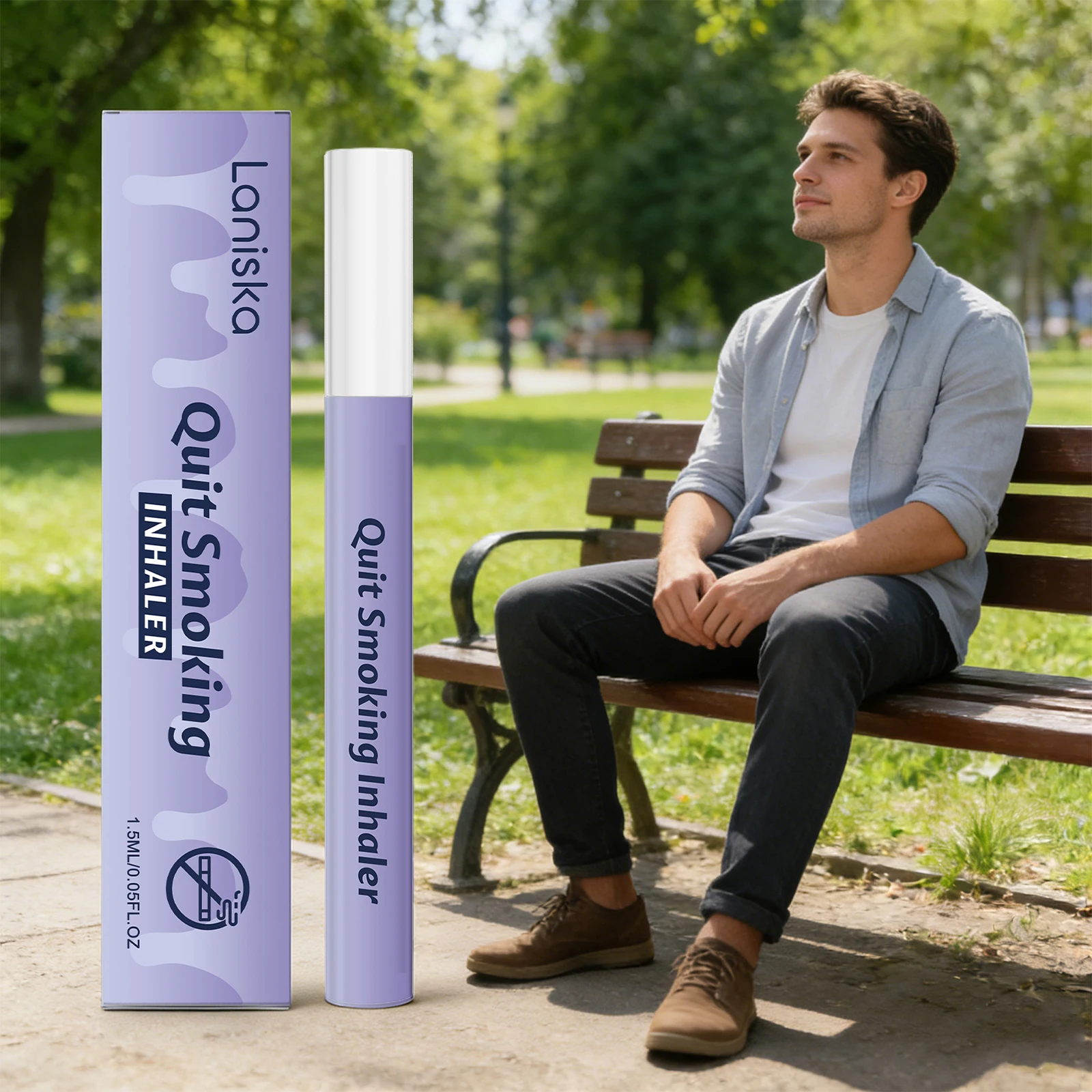 

Quit Smoking Inhaler Relieve Cigarette Cravings Stress Anxiety Smoking Substitute Aromatherapy Diffuser Stop Smoking Stick 1.5ml