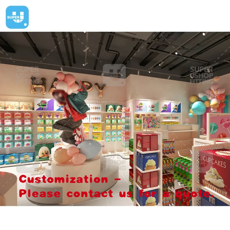

custom.Trendy Kids Toy Store Interior Design Metal Balloons Shop Furniture Customized Costume Party Shop Decoration