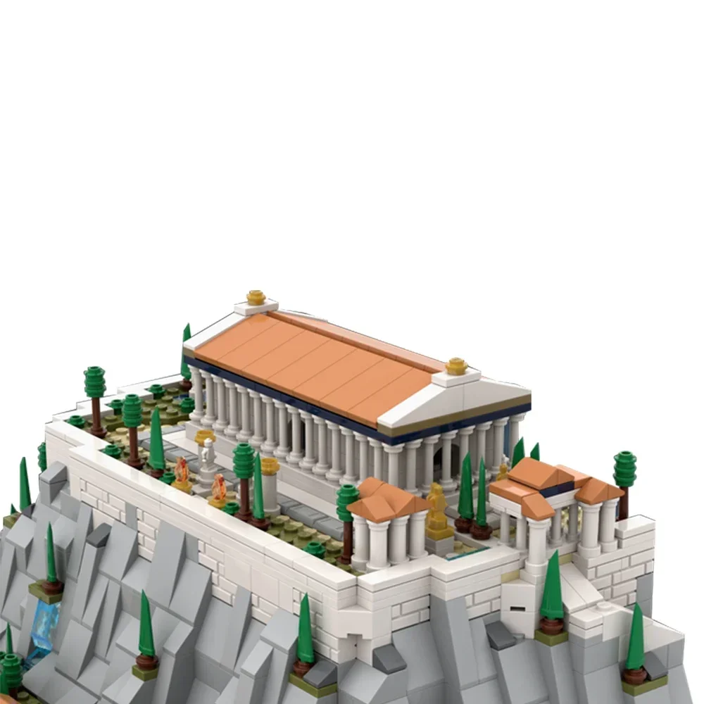 Grécia acrópole de atenas moc blocos de construção conjunto parthenons palácio castelo torre arquitetura tijolos brinquedo para crianças presente