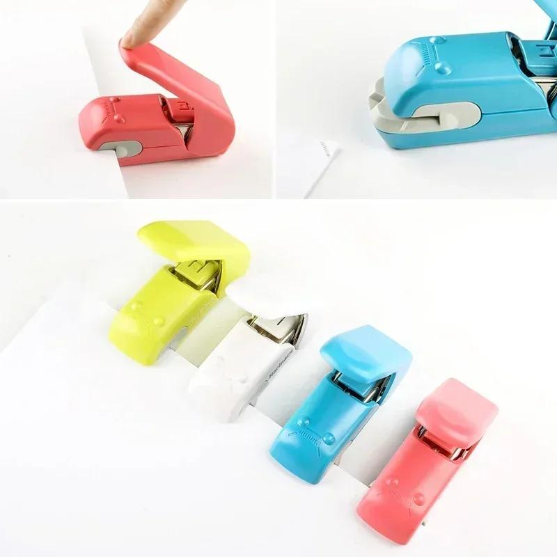 2025 New 1PC Stapleless Book Paper Stapling Stapler Mini Portable No Staples School Office Supplies