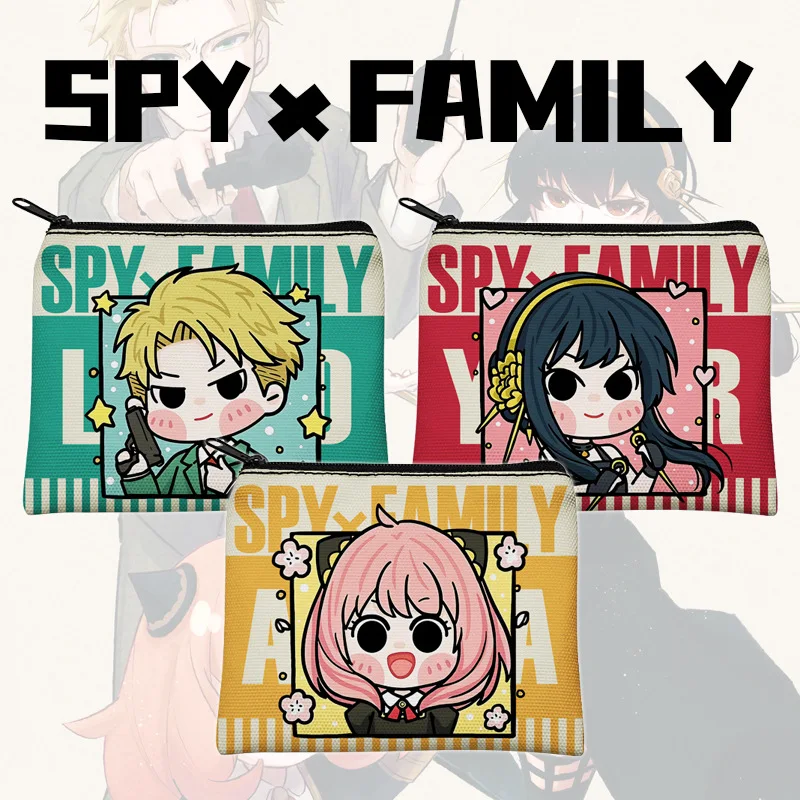 

Spy X Family Anime Canvas Coin Purse, Anya Lloyd Yor Fanmade Storage Pouch Cute 2D Cartoon Wallet for Coins Cards Small Items