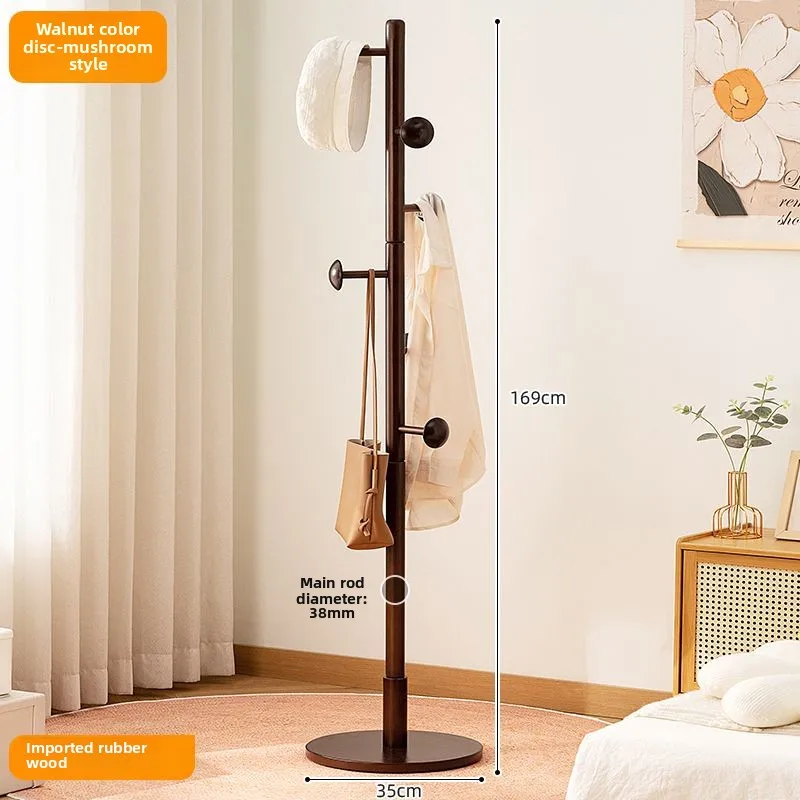 

Solid Wood Coat Rack, Floor Hanging Clothes Rack Simple Modern Bag Rack Bedroom Household Single Pole Vertical Drying Rack