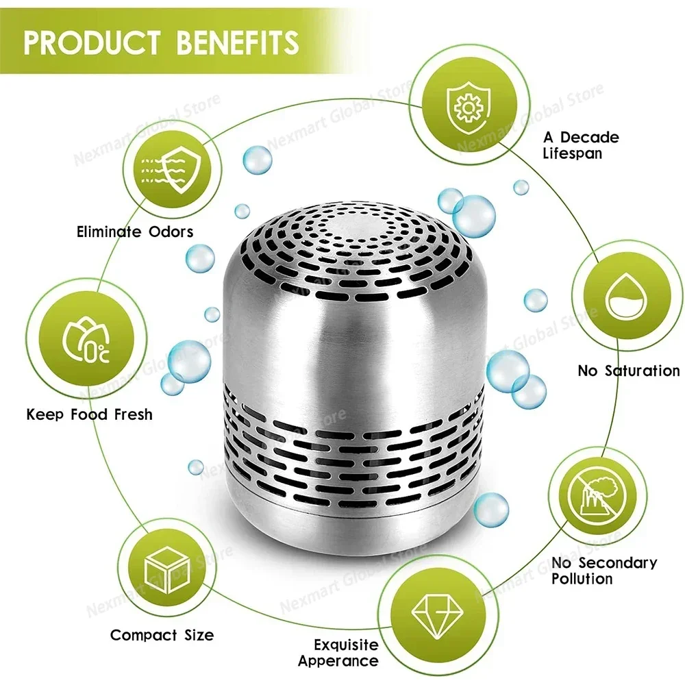 Refrigerator Airs Freshener Box 24-Hour Odor Neutralization Smell Absorber Extends Food Freshness Prevents Taint Purifying