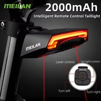 MEILAN X5 luz trasera de bicicleta inteligente USB LED Control remoto inalámbrico luz trasera de bicicleta MTB carretera señal de giro láser lámpara de ciclismo