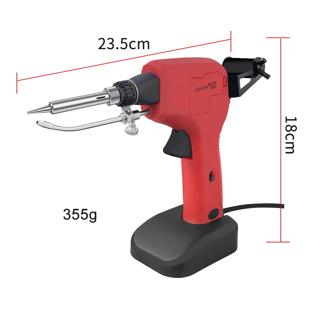 80W Tin Electric Soldering Iron Gun Hand-Held Internal Rapid Heating Automatic Send Tin Professional Home Welding Repair Tool