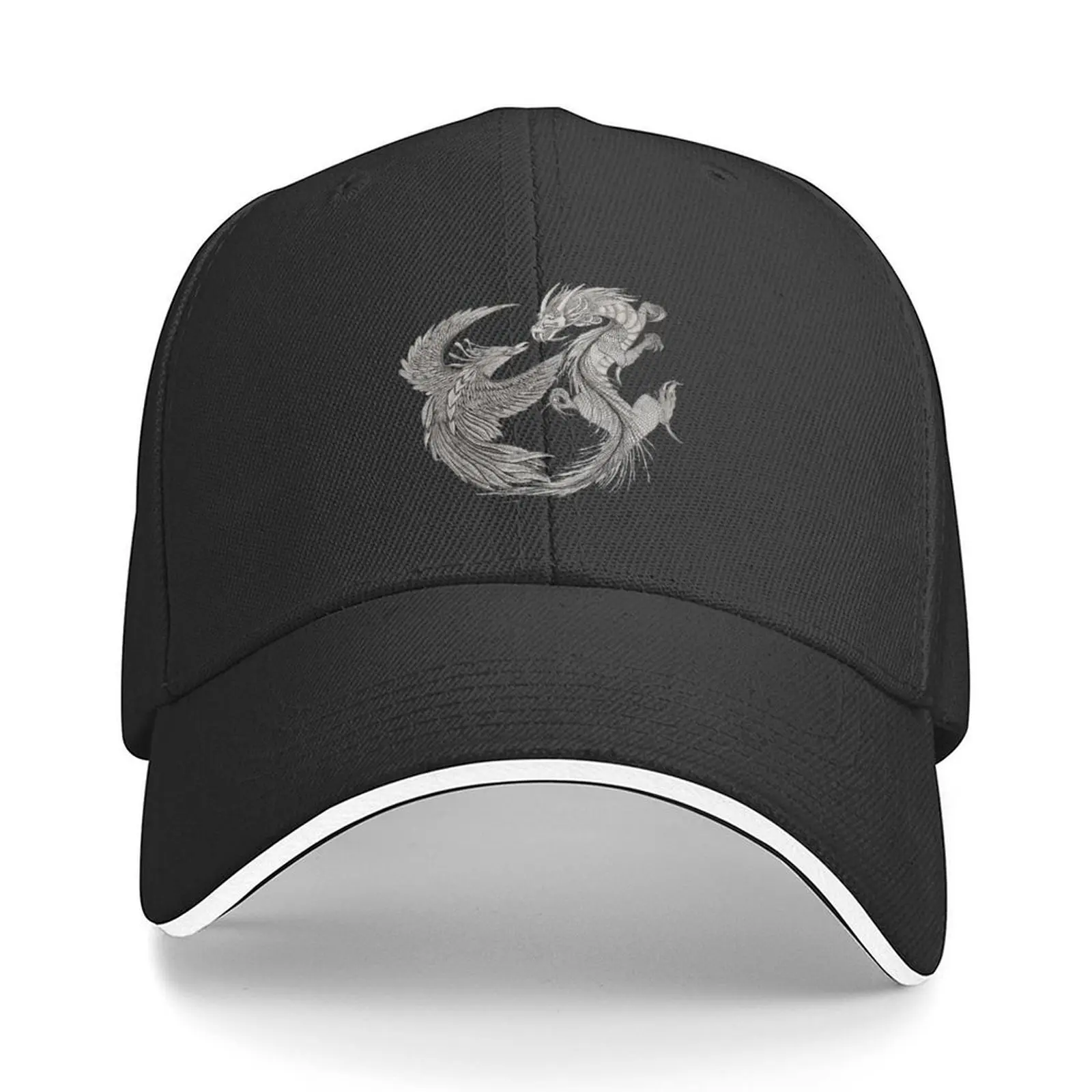 

Japanese Phoenix and Dragon Design (Crimson) Baseball Cap Unique hats Sunhat Golf fun hats Women Caps Men's