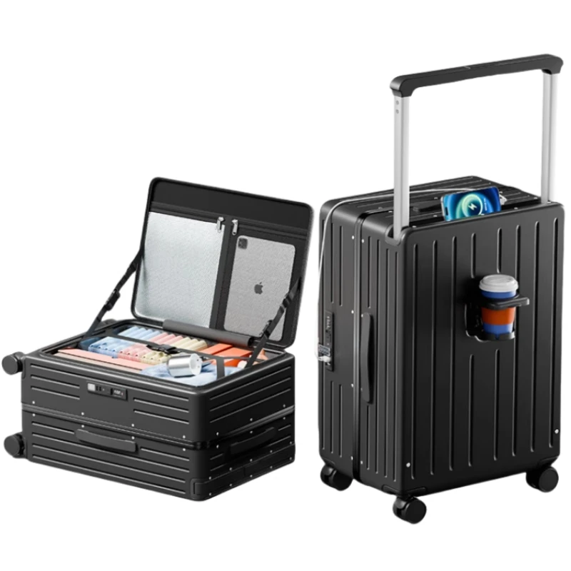 

Integrated luggage wide tie rod PC aluminum frame suitcase