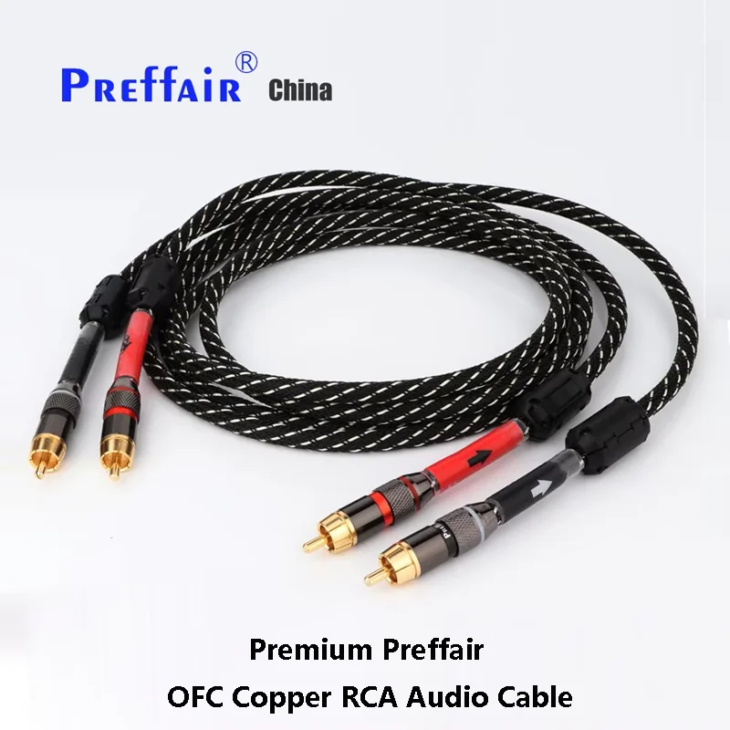 Премиум-аудиокабель Preffair OFC Copper RCA-Hi-Fi Audio Соединительный кабель 2RCA на 2RCA с позолоченными разъемами 24K