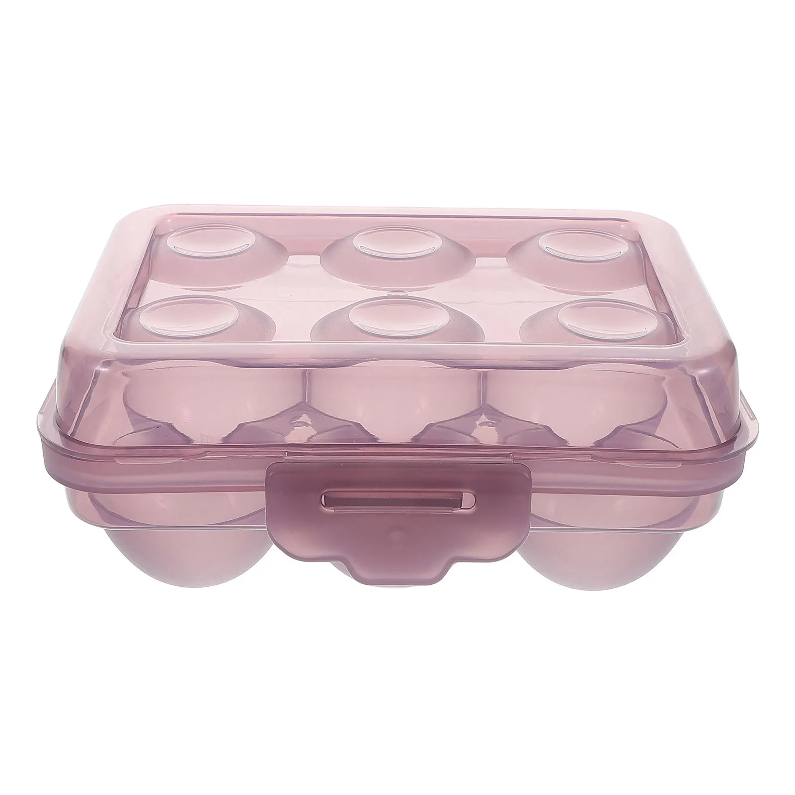 

6-Slot Purple Transparent Storage Box Portable Anti-Breakage Container For Fridge Camping Travel Outdoor Holder Pp Material Flat