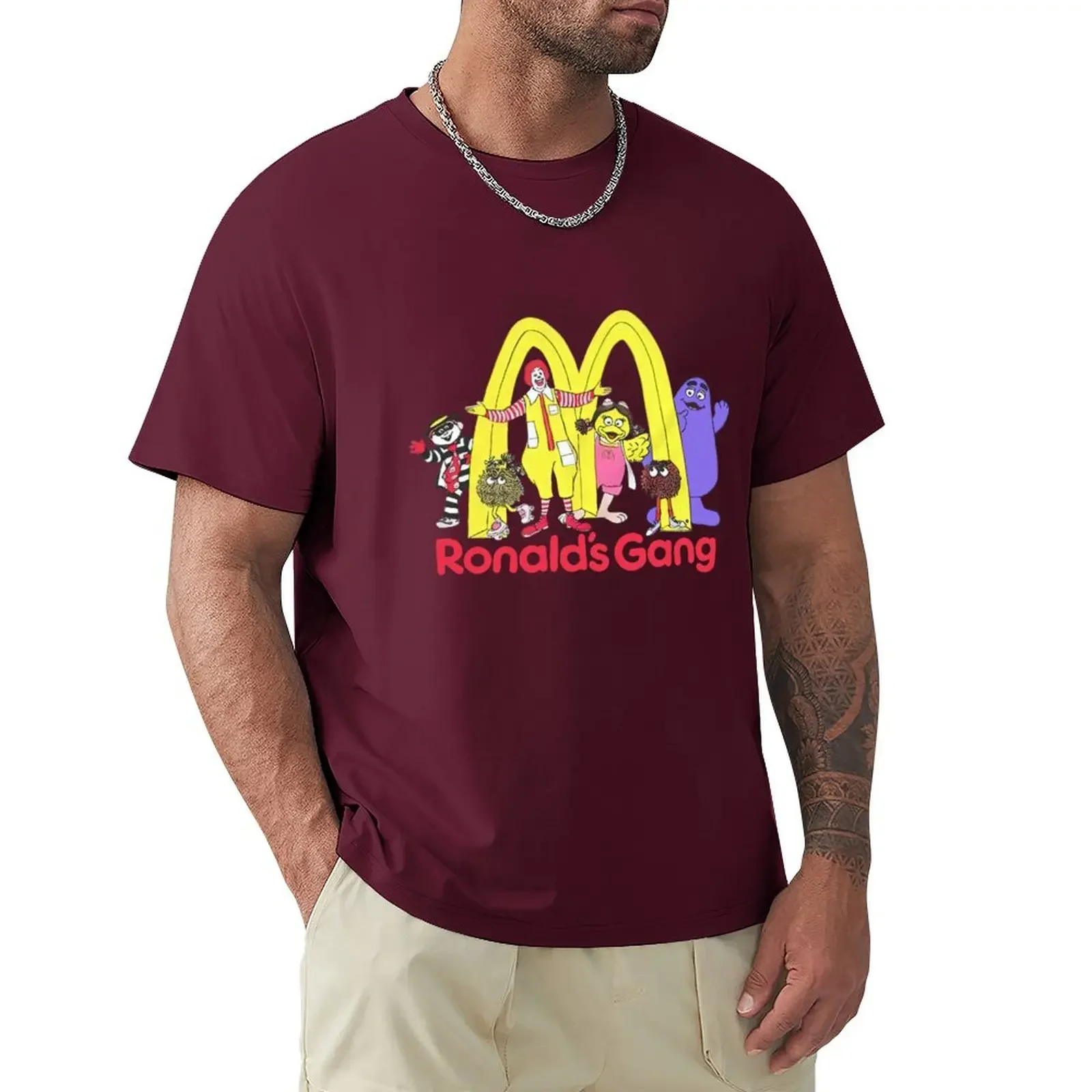 graphics plus sizes sweat Short sleeve tee mens t shirt graphic Mc Ronalds Gang T-shirt  streetwear  men clothing