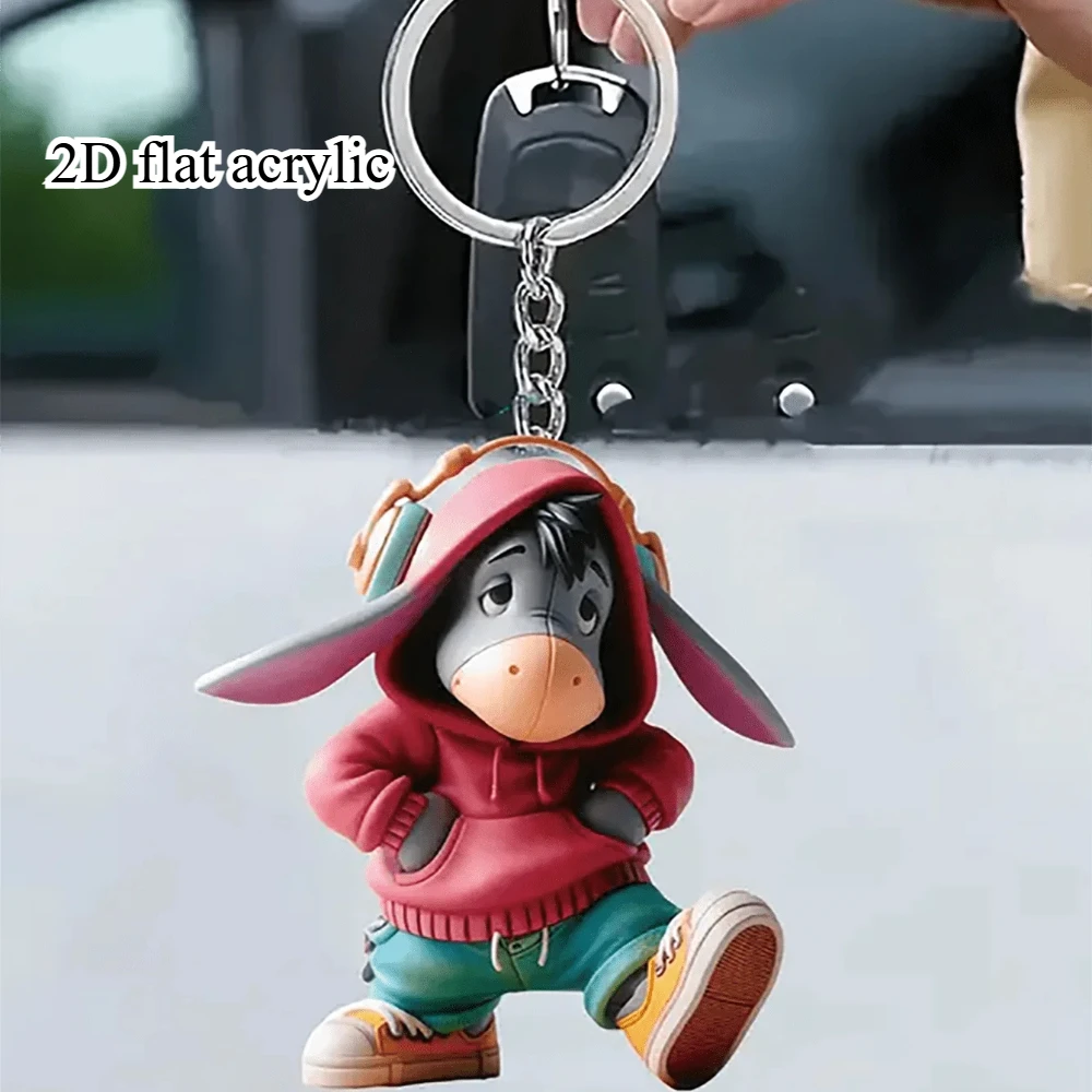 Anime-Cartoon-Stil Acryl-Schlüsselanhänger, inspiriert vom Esel-Anhänger von Yiya, einfach anzubringen, geeignet für neutralen Gebrauch, aus Acryl gefertigt.