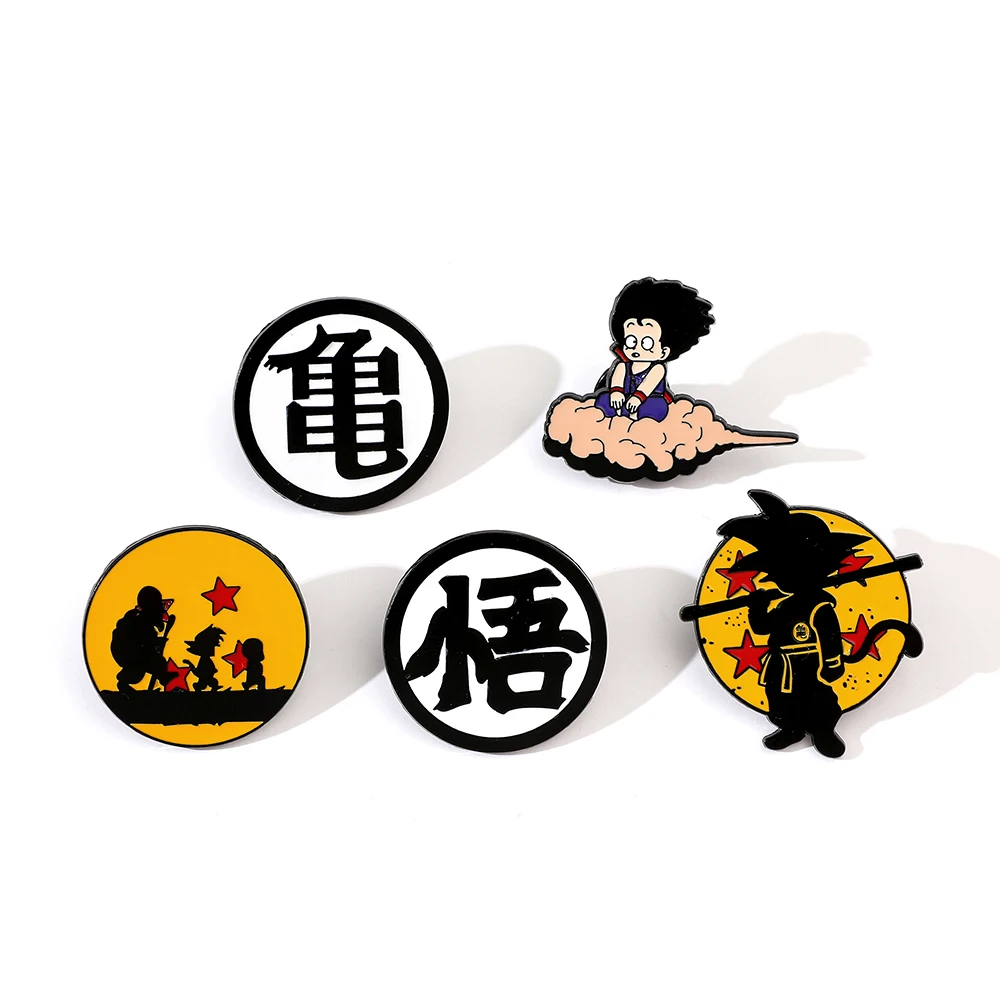 

6 шт., брошь в стиле аниме с горячей кровью, милый сын Гоку, эмалированная булавка, металлический значок, ювелирное изделие, одежда, аксессуары для рюкзака, подарок для друзей