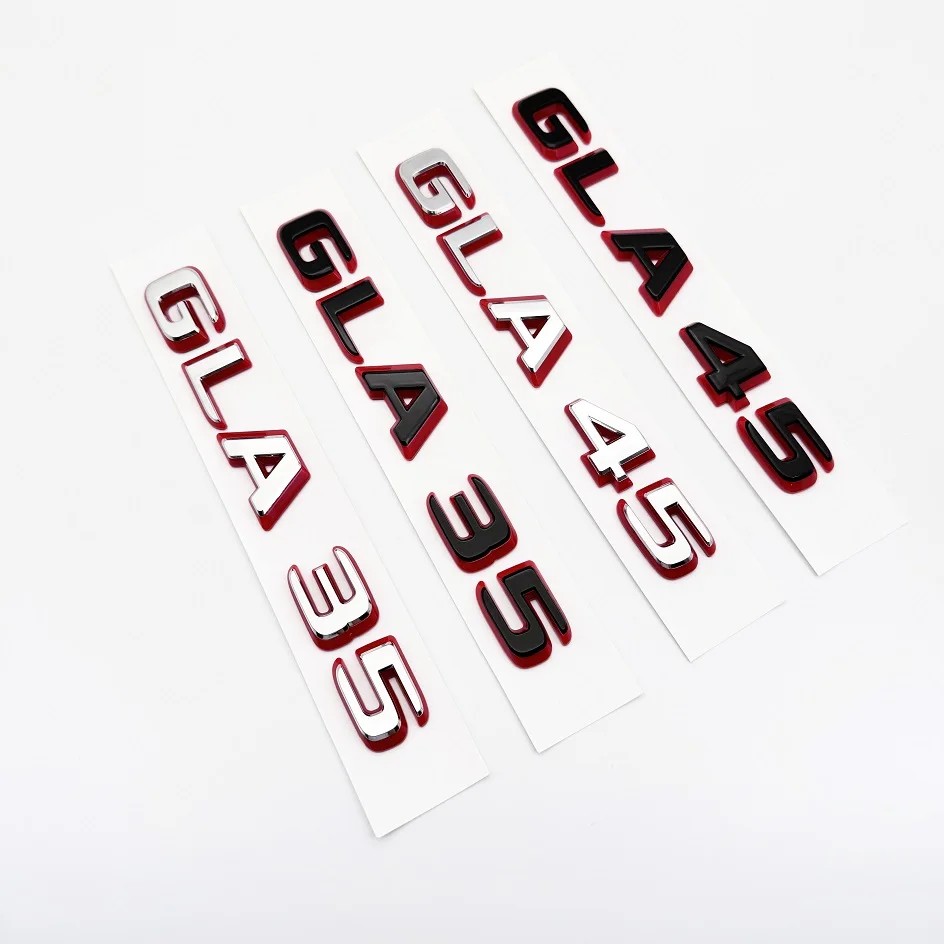 2024 New style Two tone Letters Numbers GLA35 GLA45 GLA45S Turbo 4matic+ for Car Fender Trunk Rear X156 Sticke