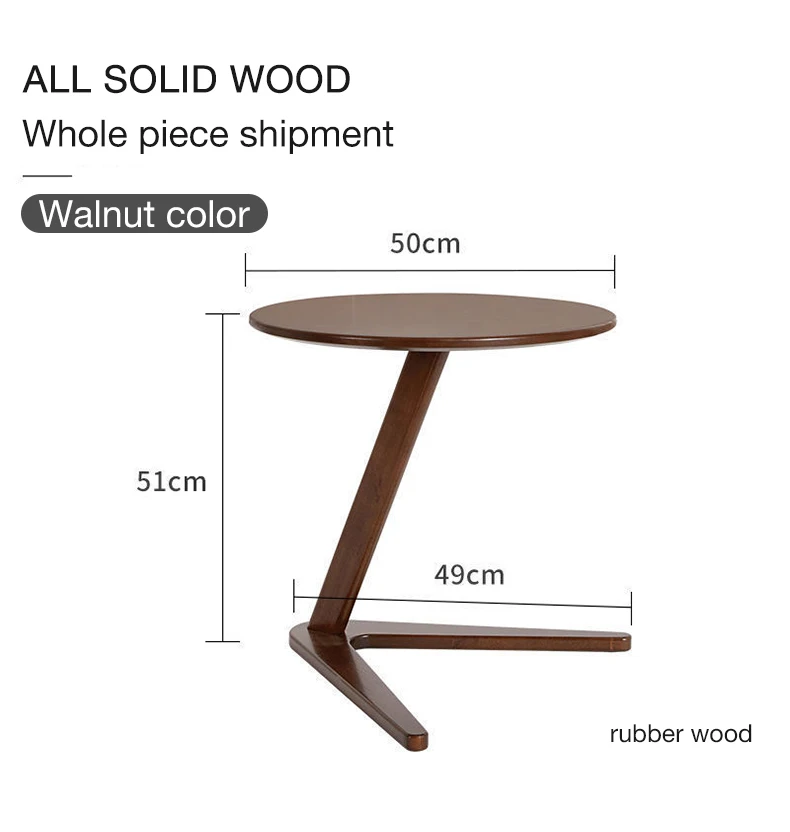 Solid Wood Coffee Table, Simple Small Tea Table, Sofa Side Table, Round Living Room Table