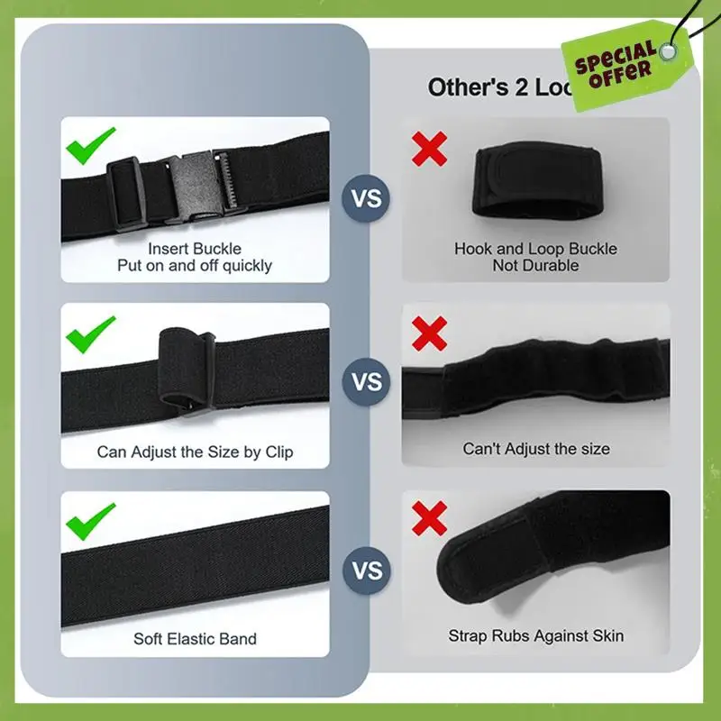 Ceintures élastiques sans boucle pour hommes et femmes, Texture délicate, pour Jeans, paquet de 2, ajusteur de pantalon Invisible avec boucle plate, ceinture de 1.5 pouces