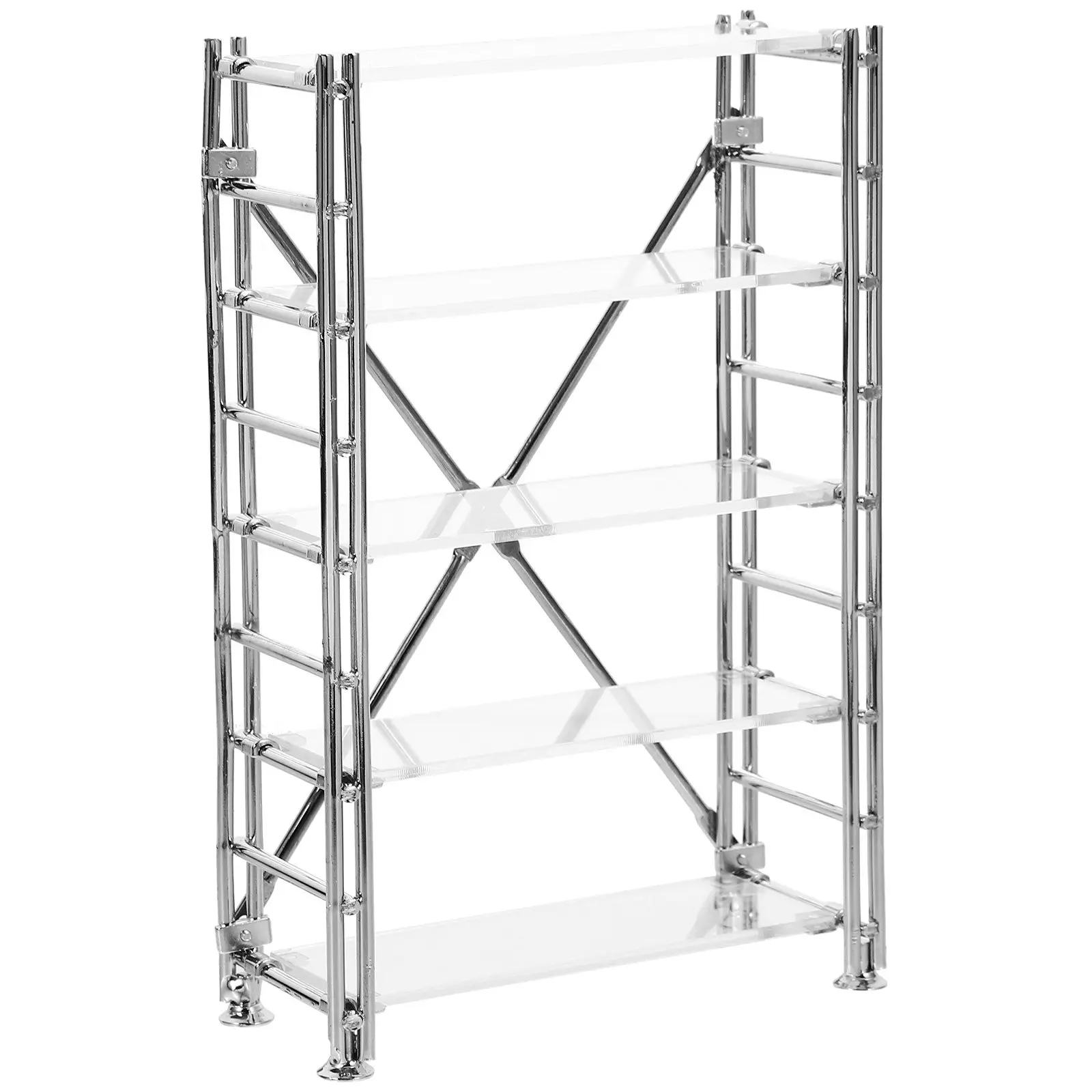 

Miniature Alloy Bookshelf Micro Display Rack Simulation Shelving Mini House Furniture Decorative Storage Rack Micro Miniature