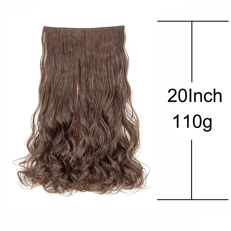 20Inch Synthetic 5 Clip in Hair Extension Long Curly Hairstyle Heat Resistant Hairpiece Black Brown Blonde for Women