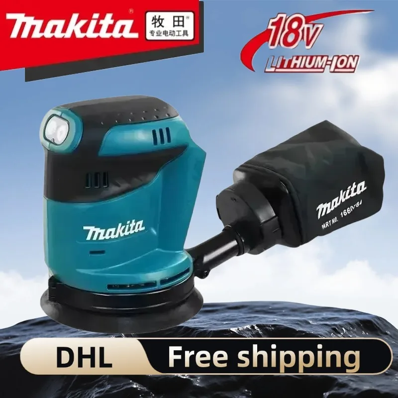 Ponceuse orbitale aléatoire sans fil Makita DBO180Z 18V au lithium-ion pour le travail du bois, ponçage, polissage, outil nu