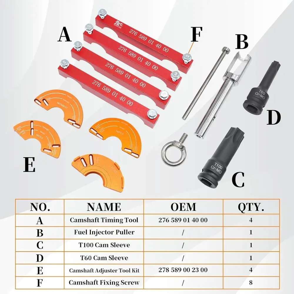 Engine Alignment Locking Timing Tool Kit with 4PCS Camshaft Adjuster Tool Kit, Compatible with Mercedes Benz M157/M276/M278, T60