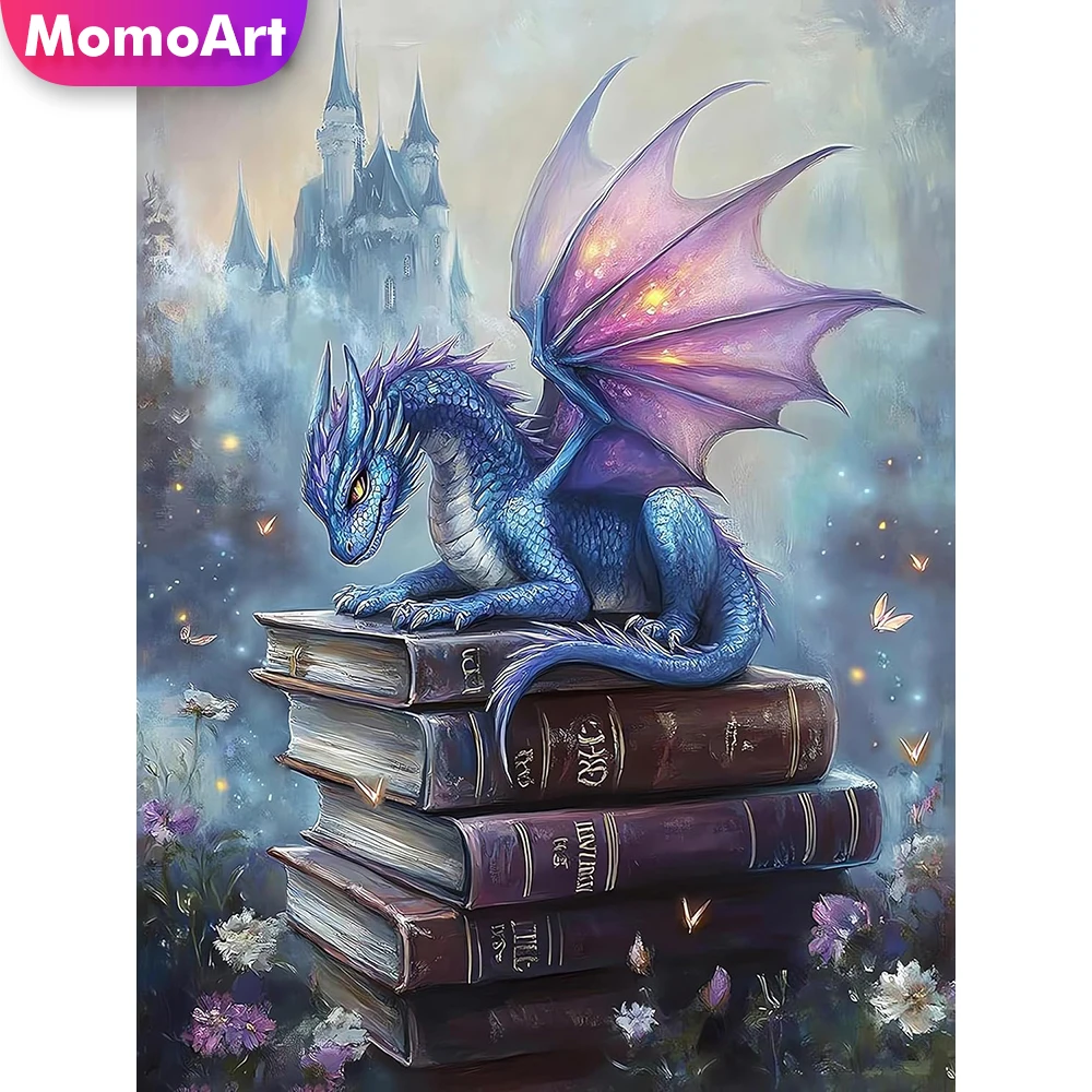 Momoart Diamant Mosaik Dinosaurier Tier DIY Voll Platz Runde Diamant Malerei Buch Bild Strass Schloss Kind Hobby