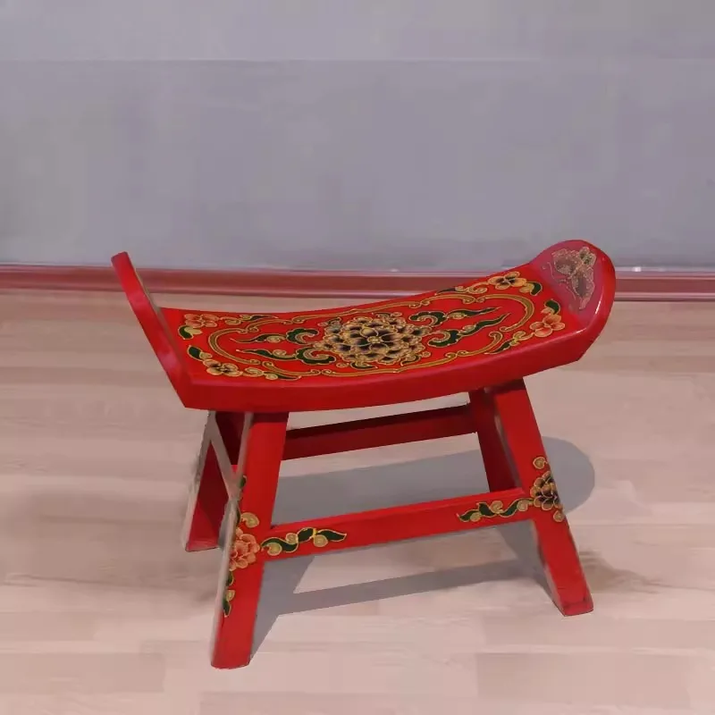 Creative painted small bench, elm overall multi-functional low stool, home shoe changing stool