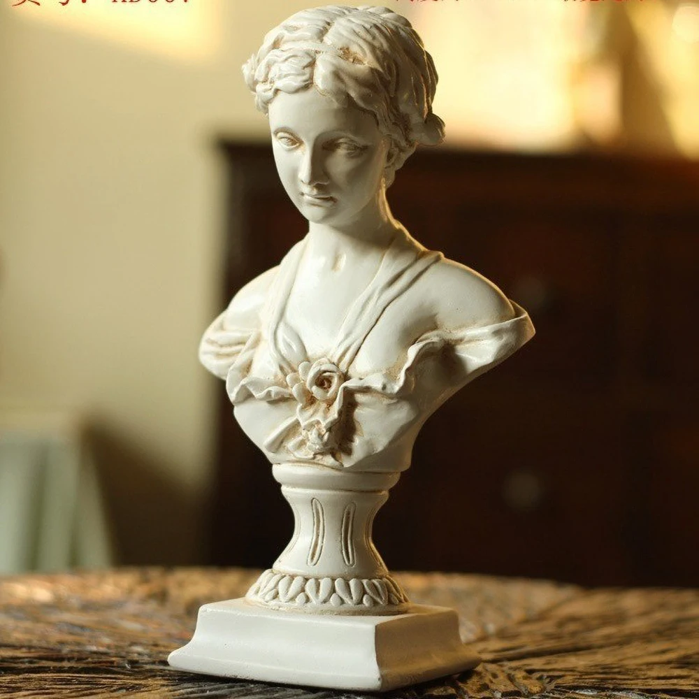 Hand-Painted Venus Goddess Resin Statue - Roman Mythology Girl Sculpture with Flowing Hair, Elegant Home Altar Decor