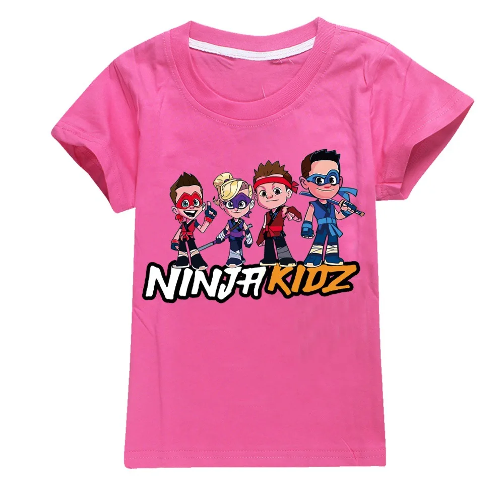 New Summer Kids Clothes Baby Boys Girls Cute Cartoon Game NINJA KIDZ Short Sleeve T-shirt Toddler Tee T-shirt Cotton Tops
