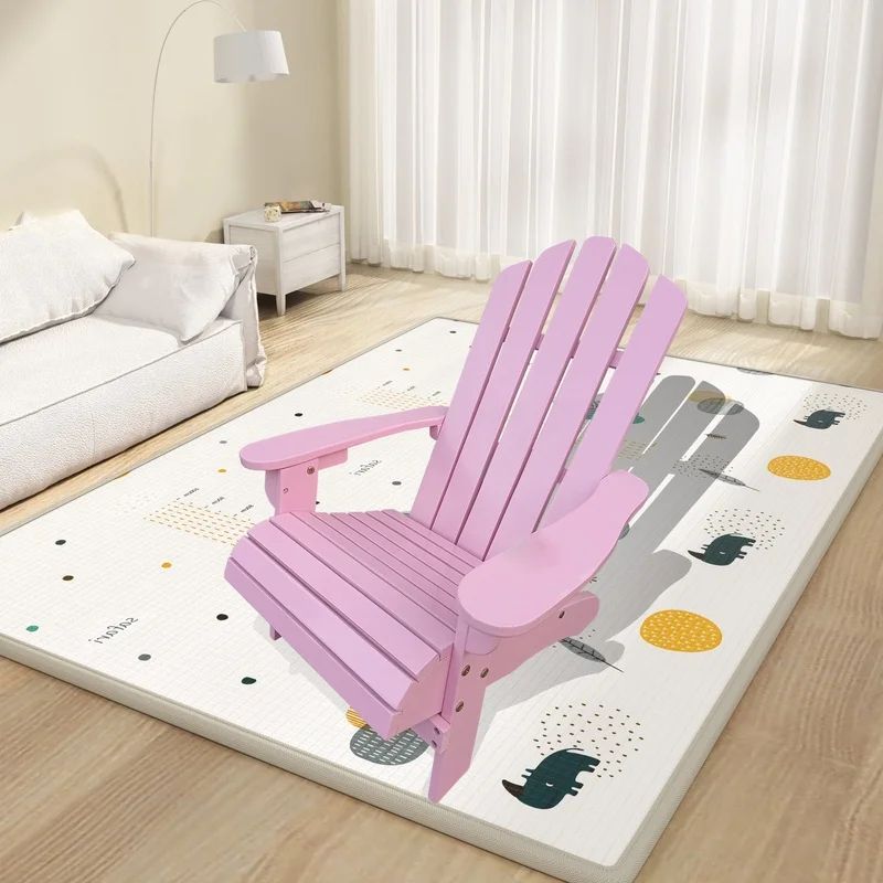 

Pink Indoor Outdoor Wood Adirondack Chair for Kids