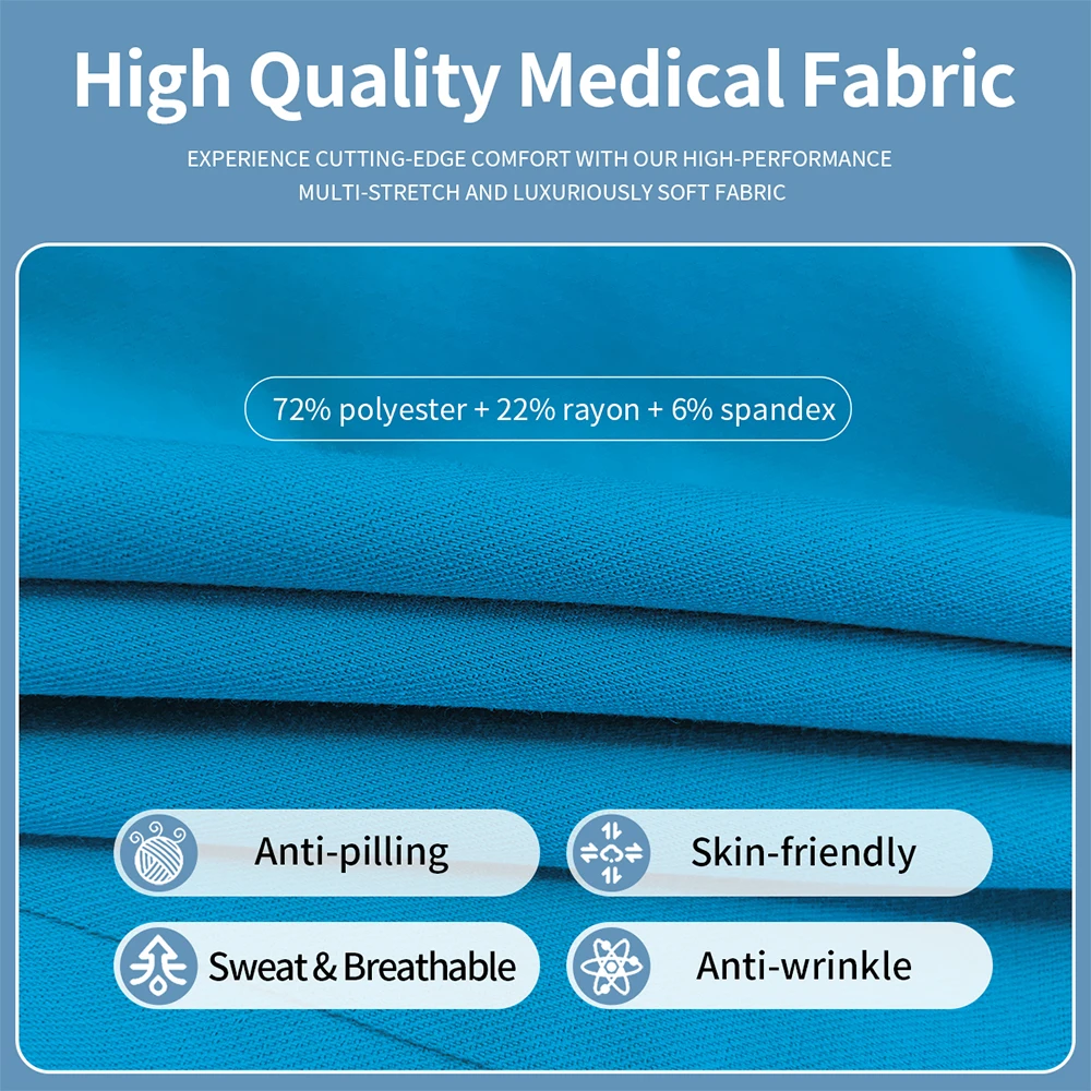 Medical Uniforms Women Hospital Doctor Nurse Workwear V Neck Scrubs Tops Jogger Pants Nursing Surgical Beauty Suits High-quality